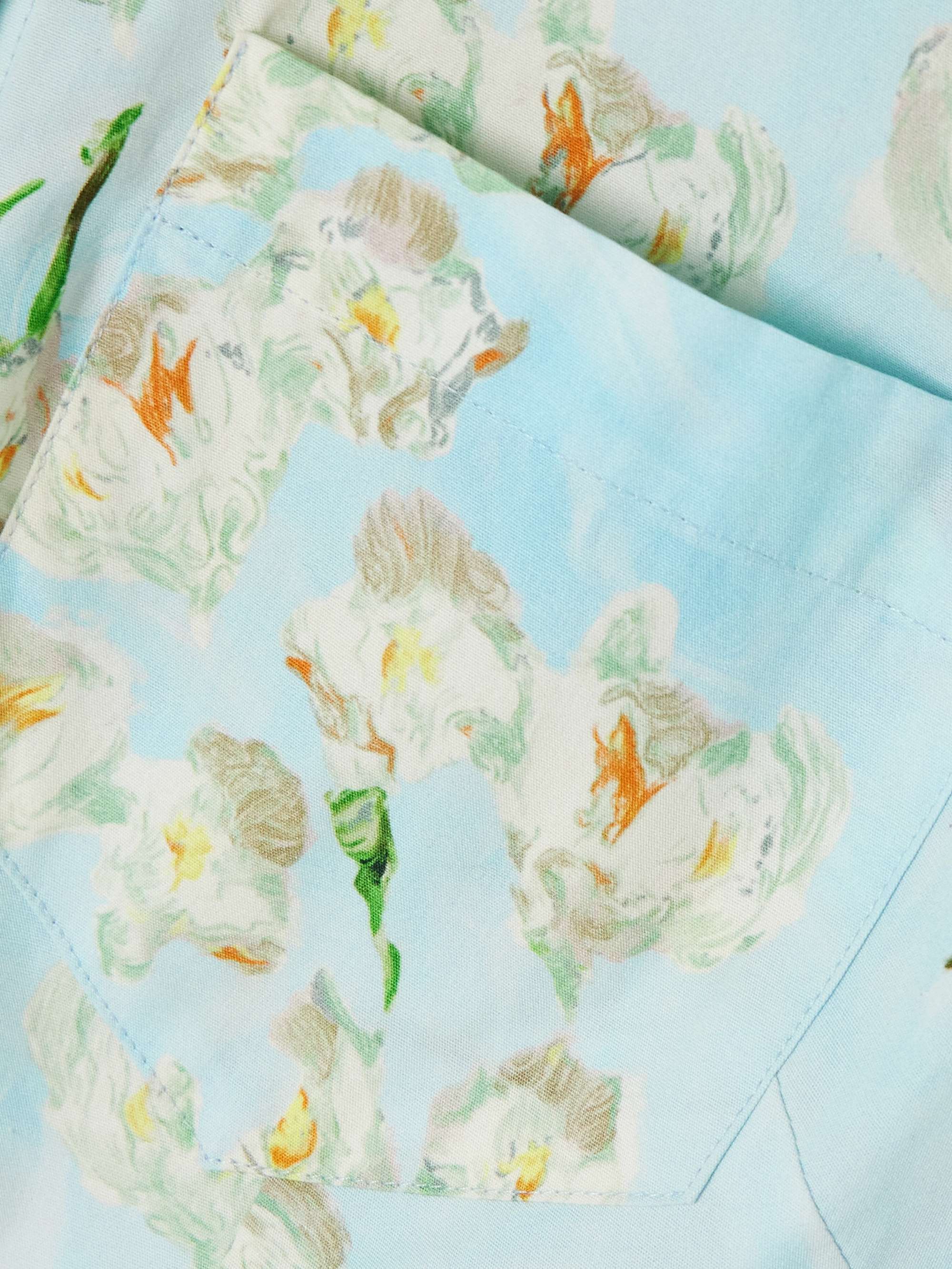 Natalie cropped floral-print cotton-poplin shirt view