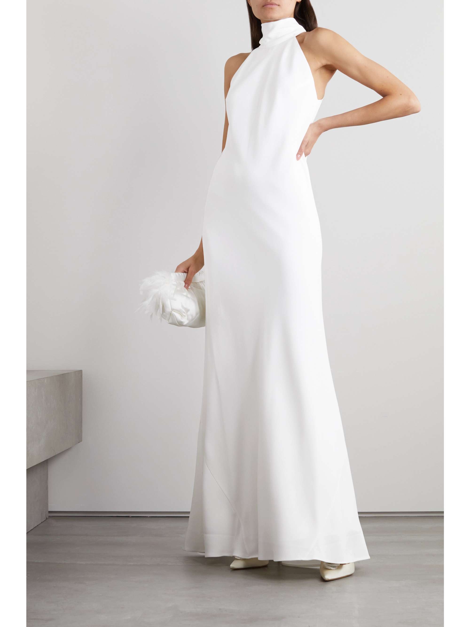 Sienna crepe halterneck gown view