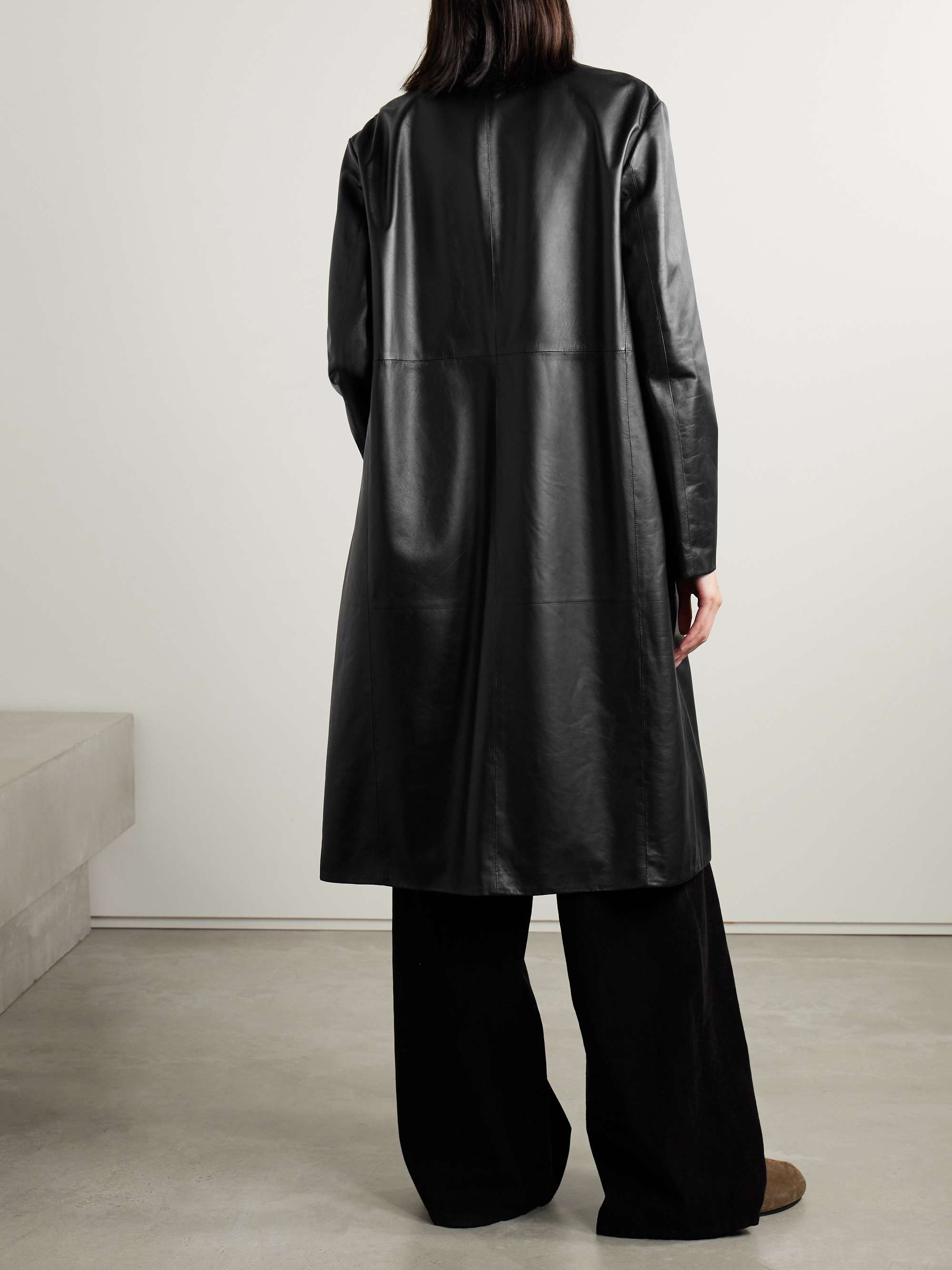 Babil leather trench coat view