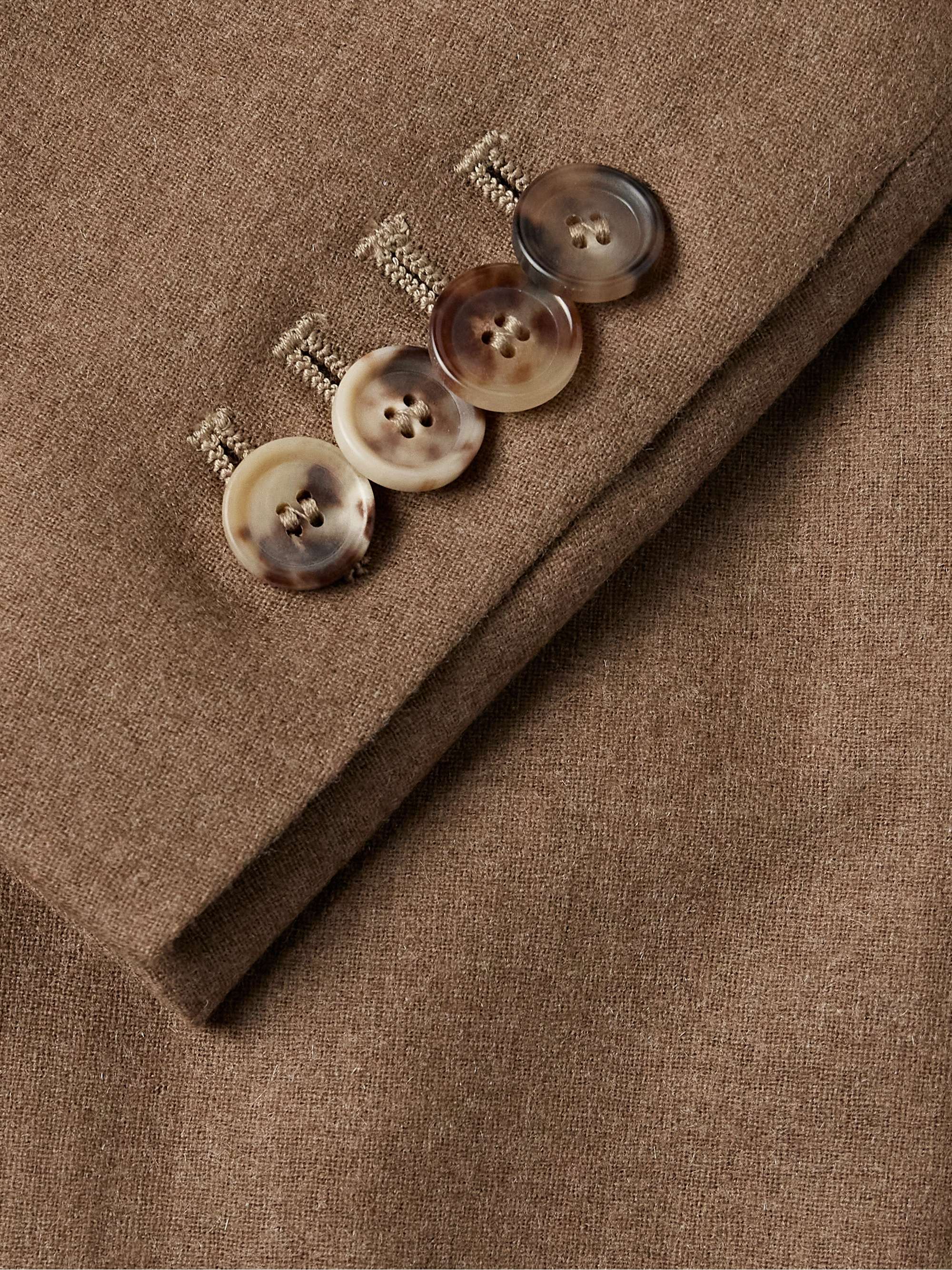 Unstructured Double-Breasted Wool-Blend Suit Jacket view