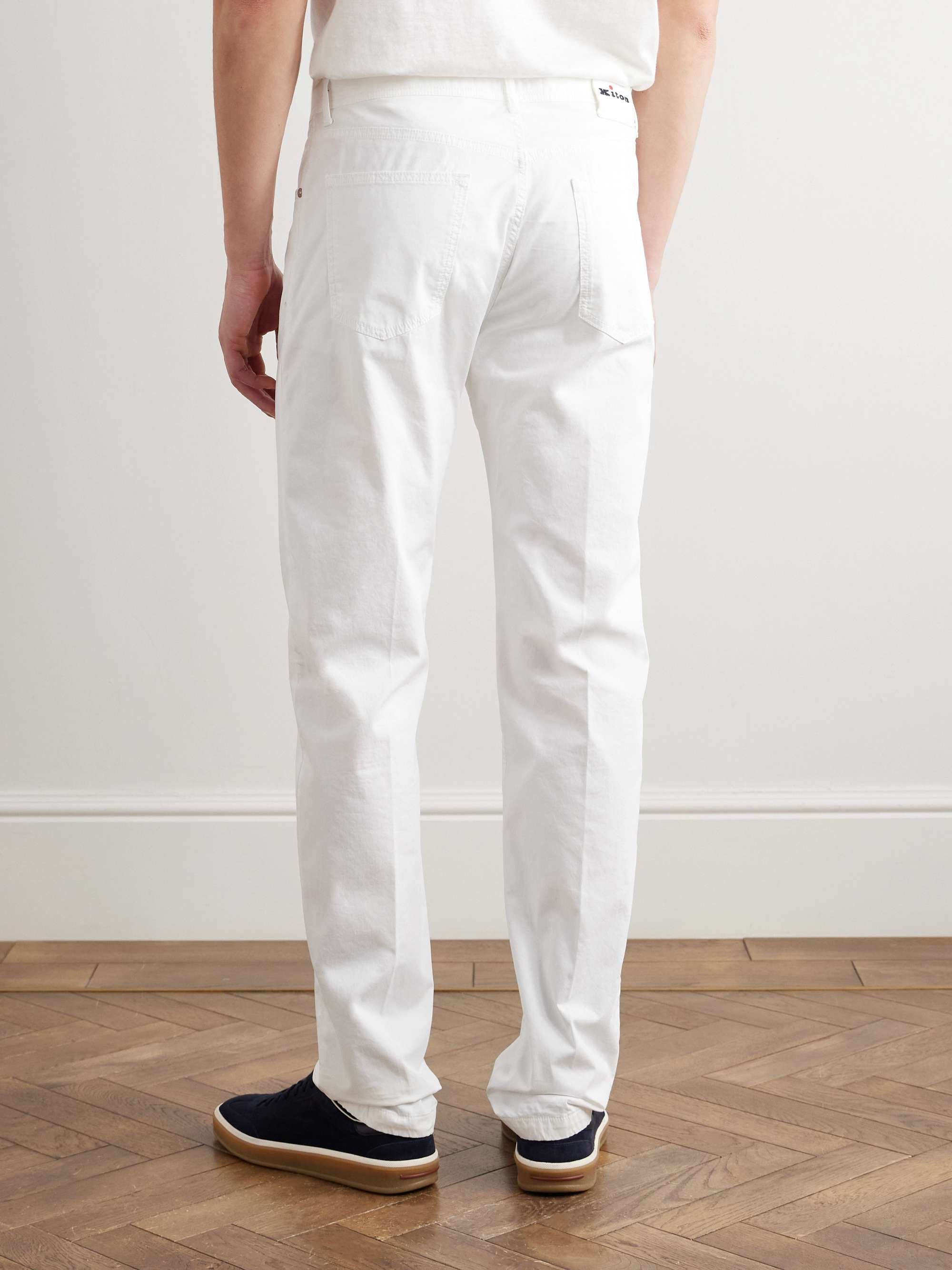 Straight-Leg Cotton-Blend Trousers view