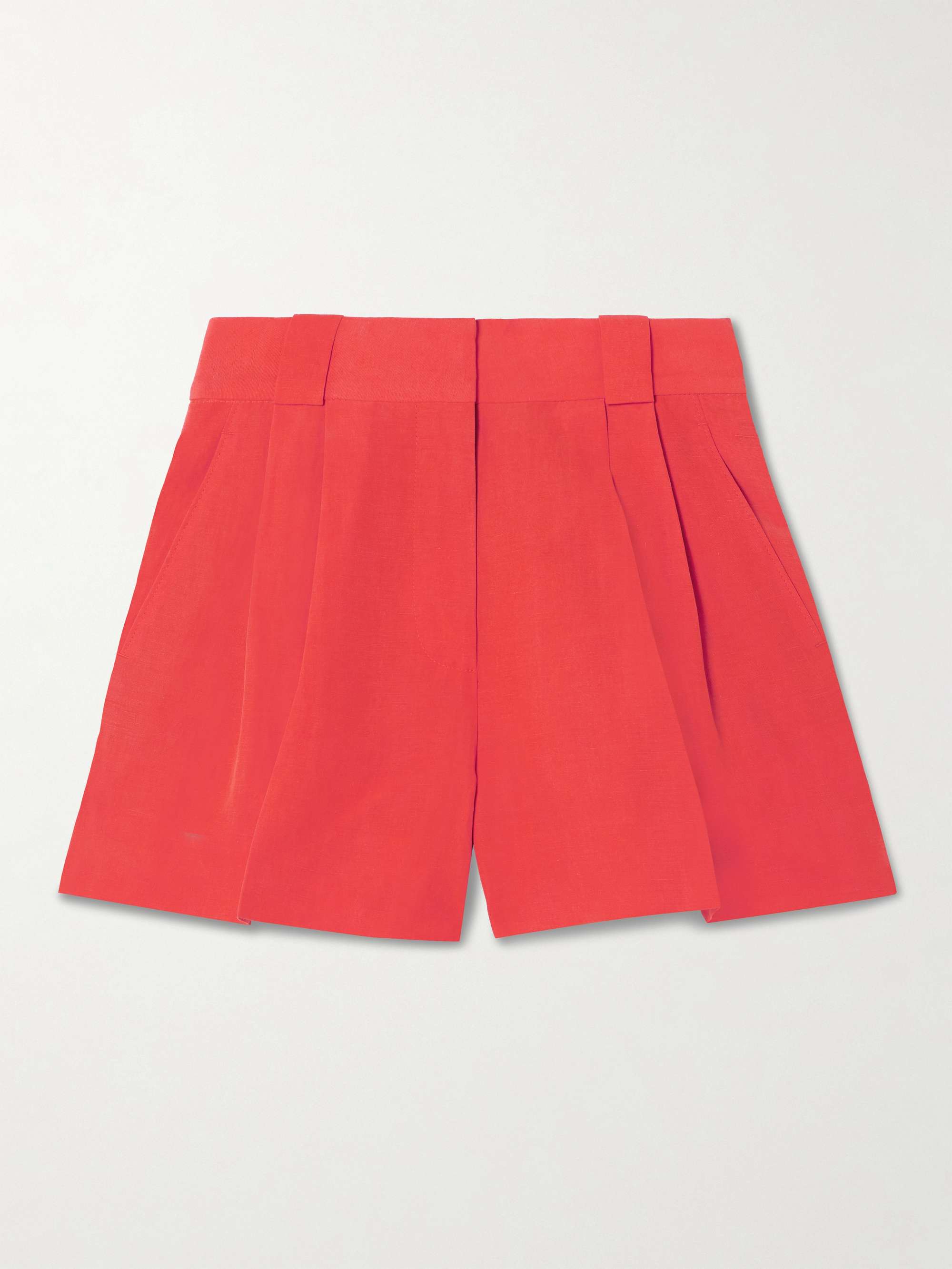 Flica Selle pleated silk and linen-blend shorts view