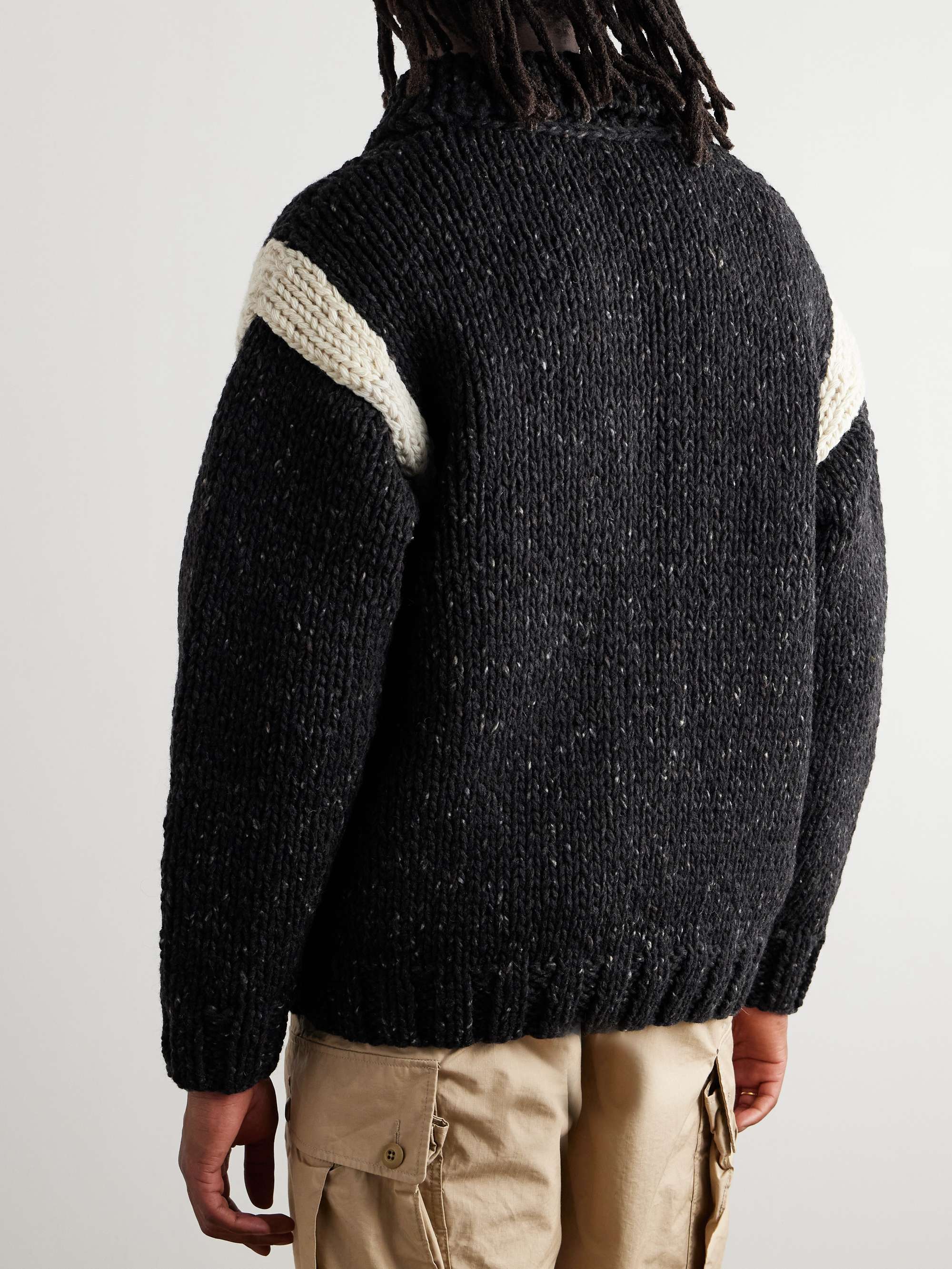Shaw-Collar Wool Zip-Up Cardigan view