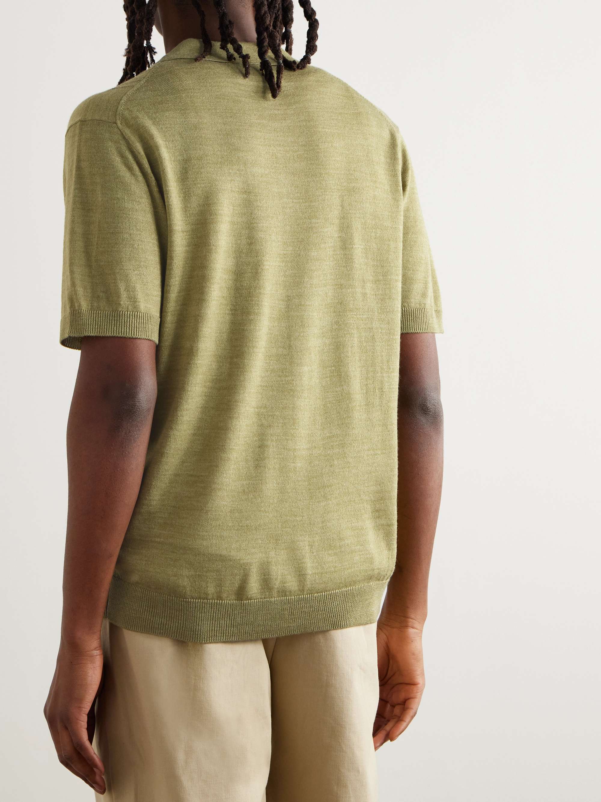 Thor 6584 Pointelle-Knit Wool-Blend Shirt view