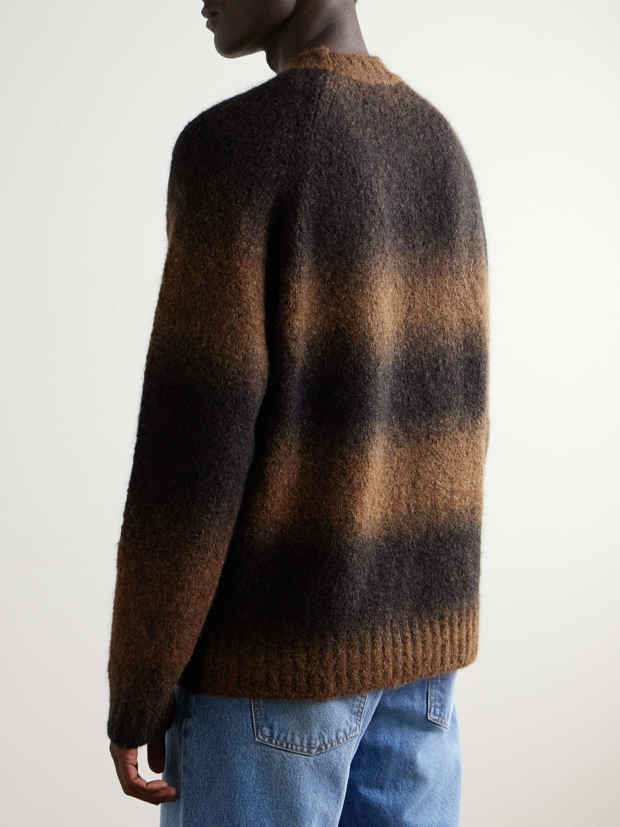 Dégradé Striped Textured-Knit Sweater view