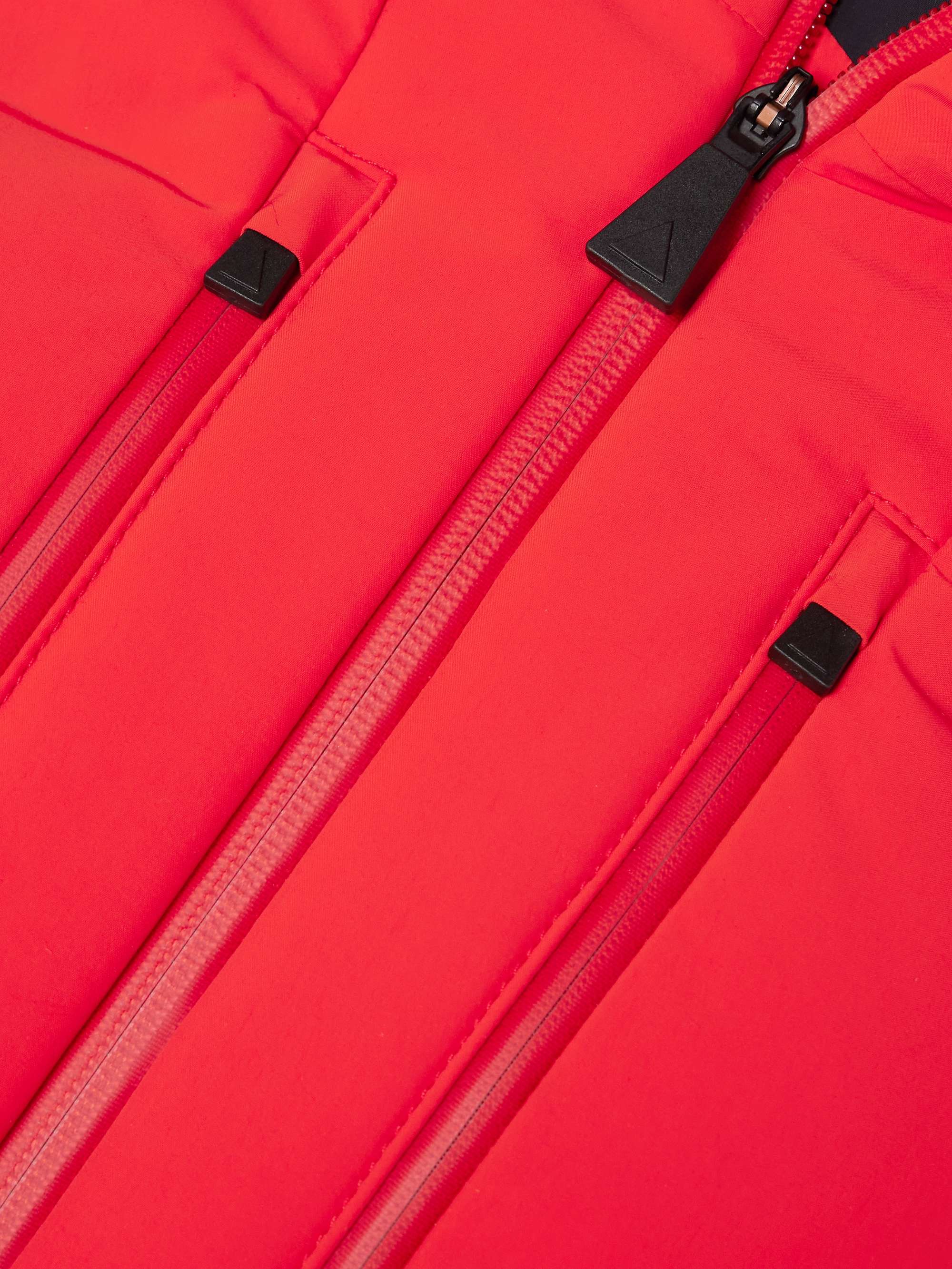 Super Nuke hooded quilted paneled down ski jacket view