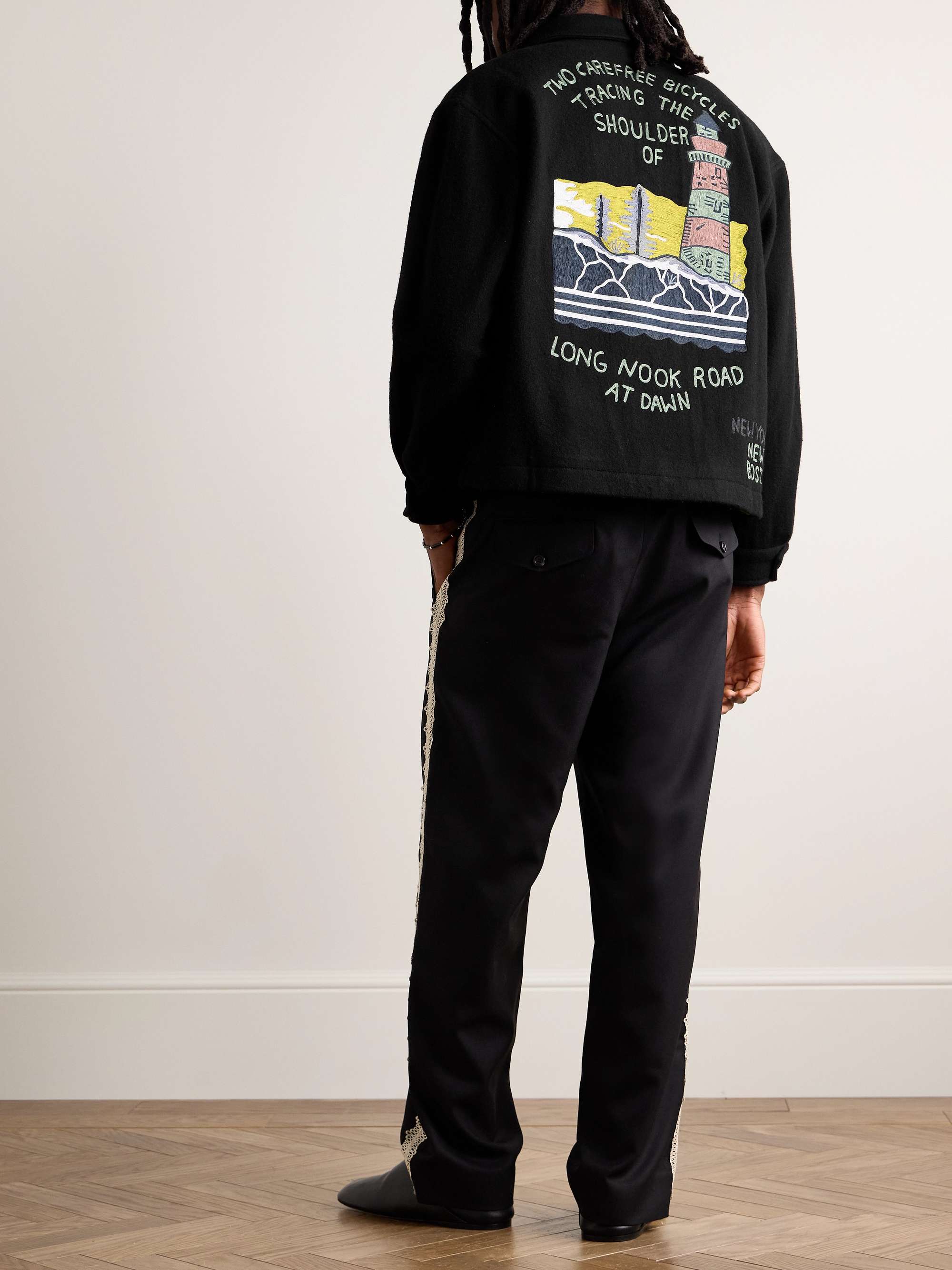 Lighthouse Embroidered Wool-Blend Jacket view