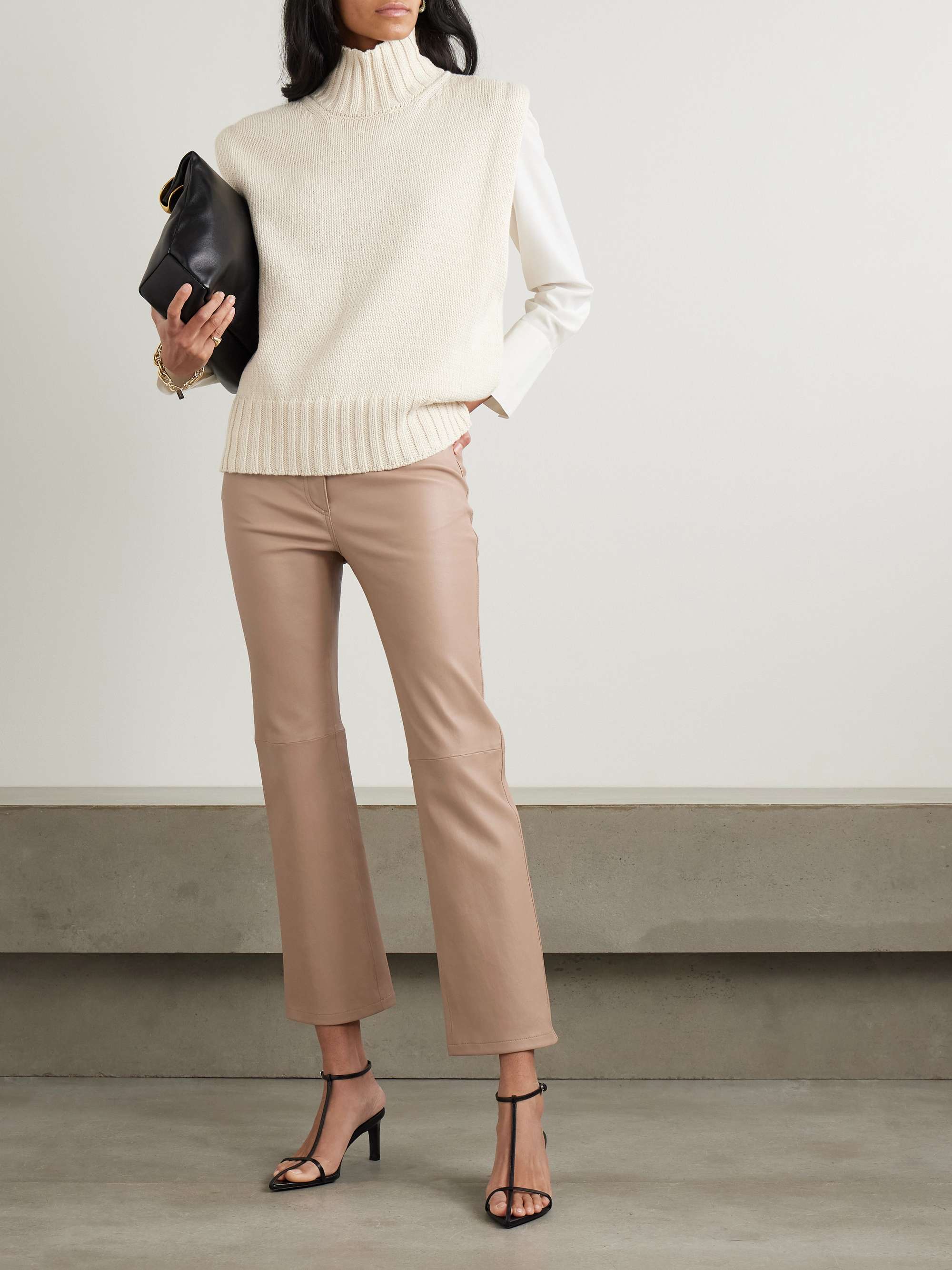 Duke cropped leather straight-leg pants view