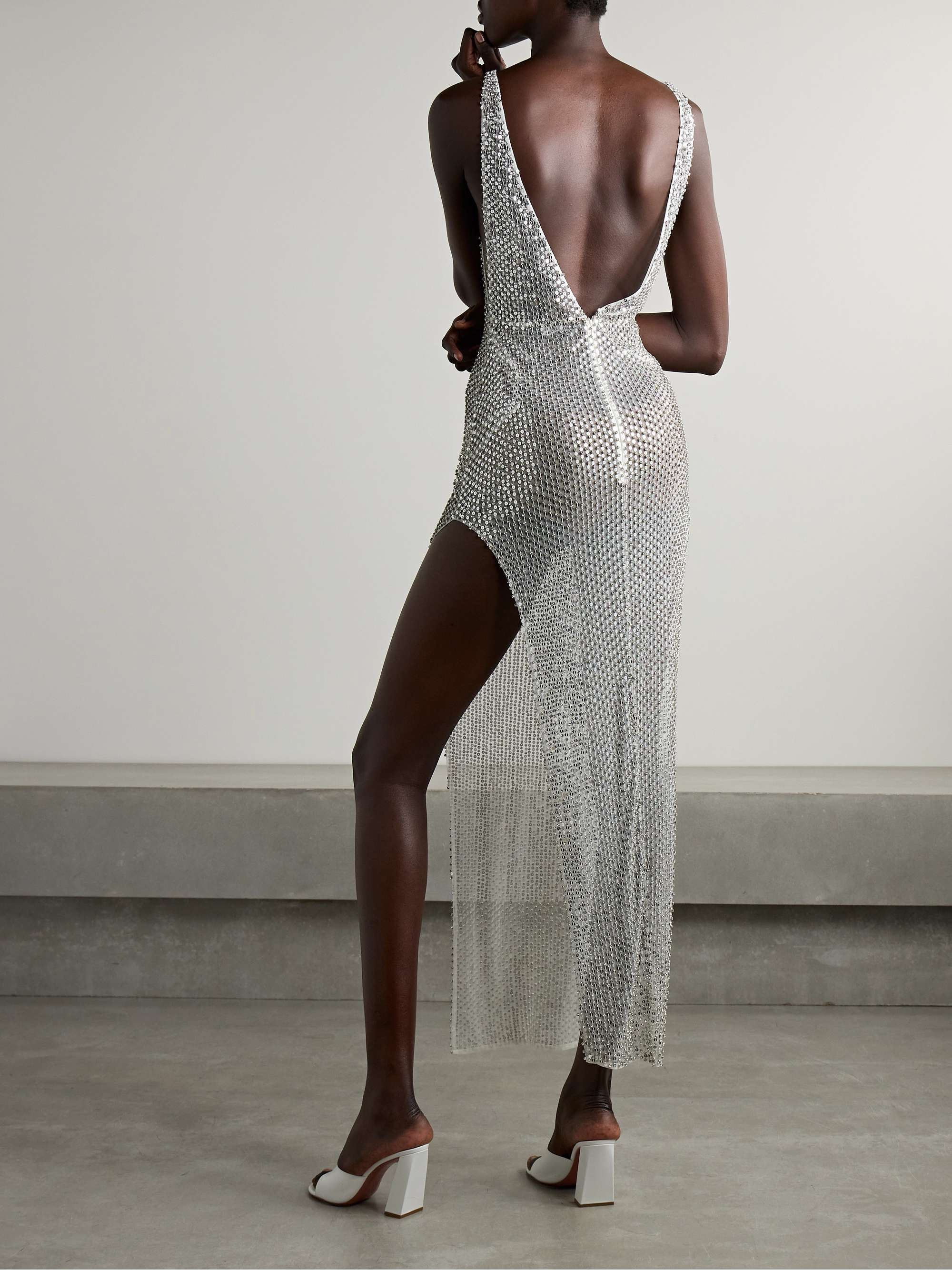 Melania embellished tulle midi dress view