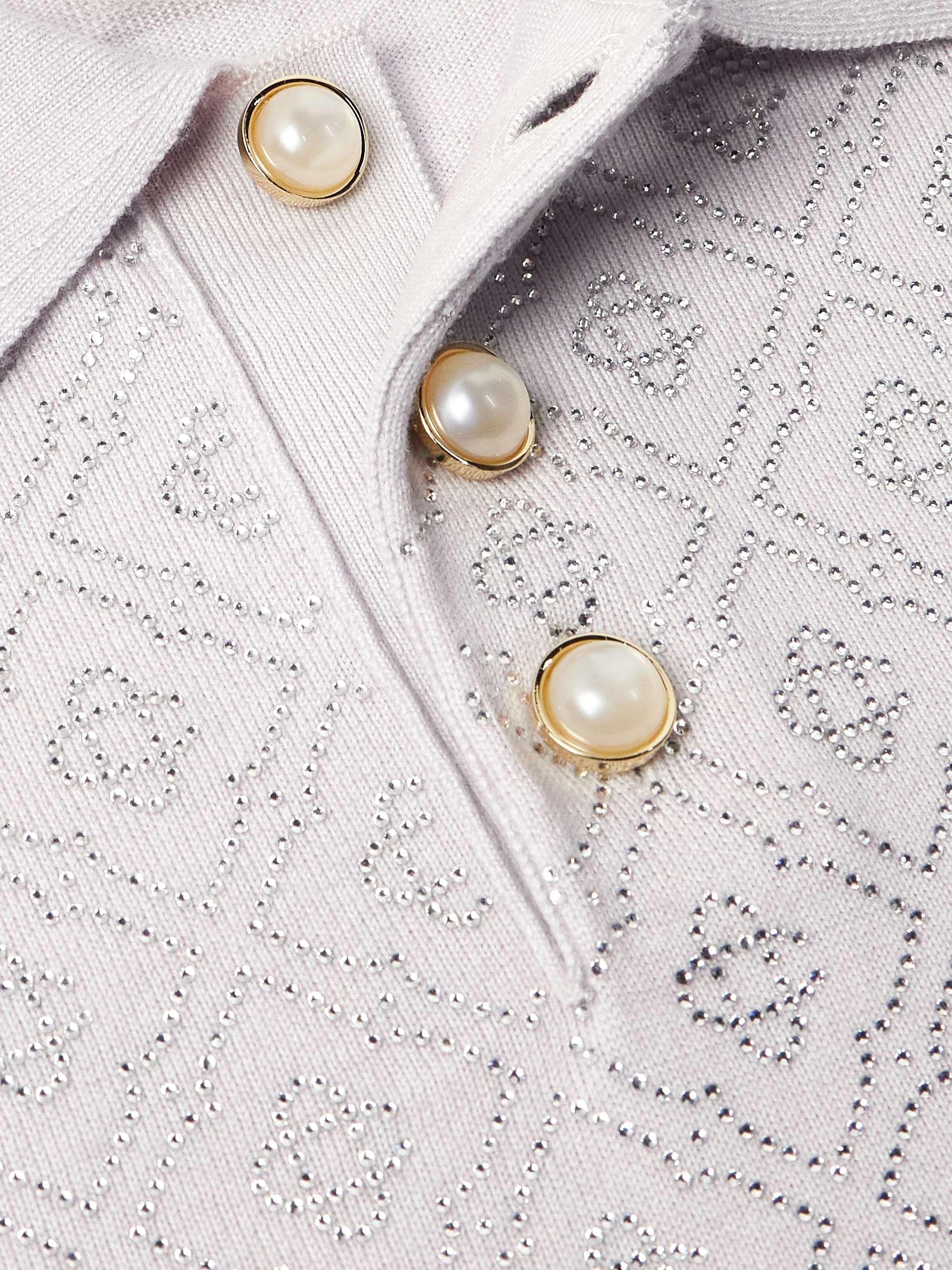 Crystal-Embellished Wool Polo Shirt view