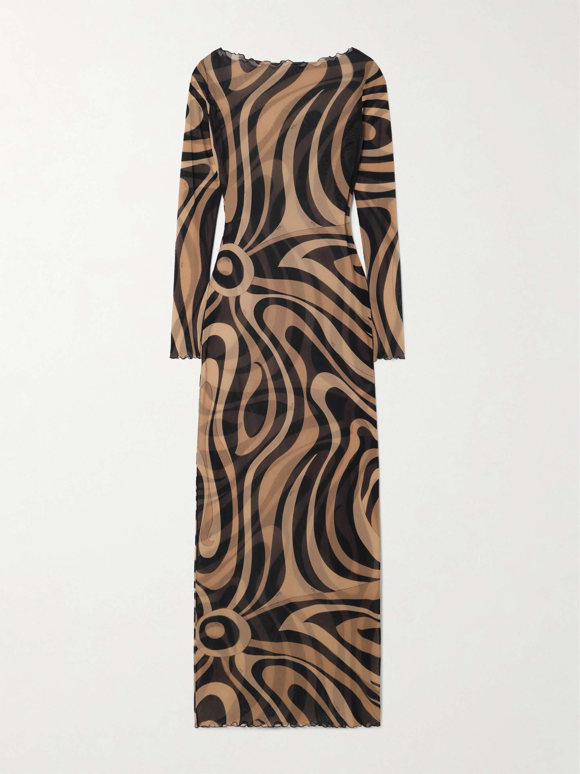 Marmo printed mesh maxi dress view