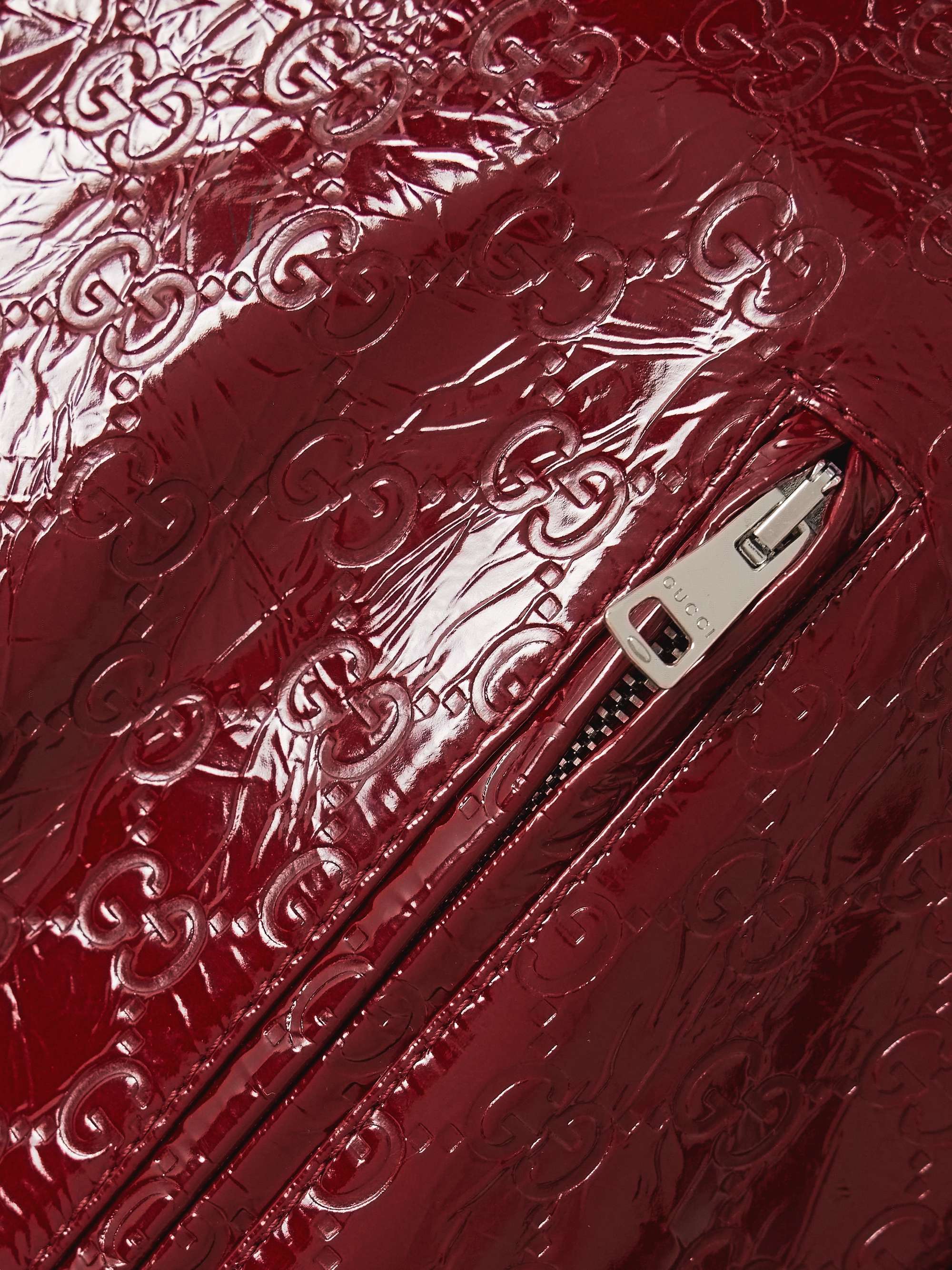 Debossed patent-leather jacket view