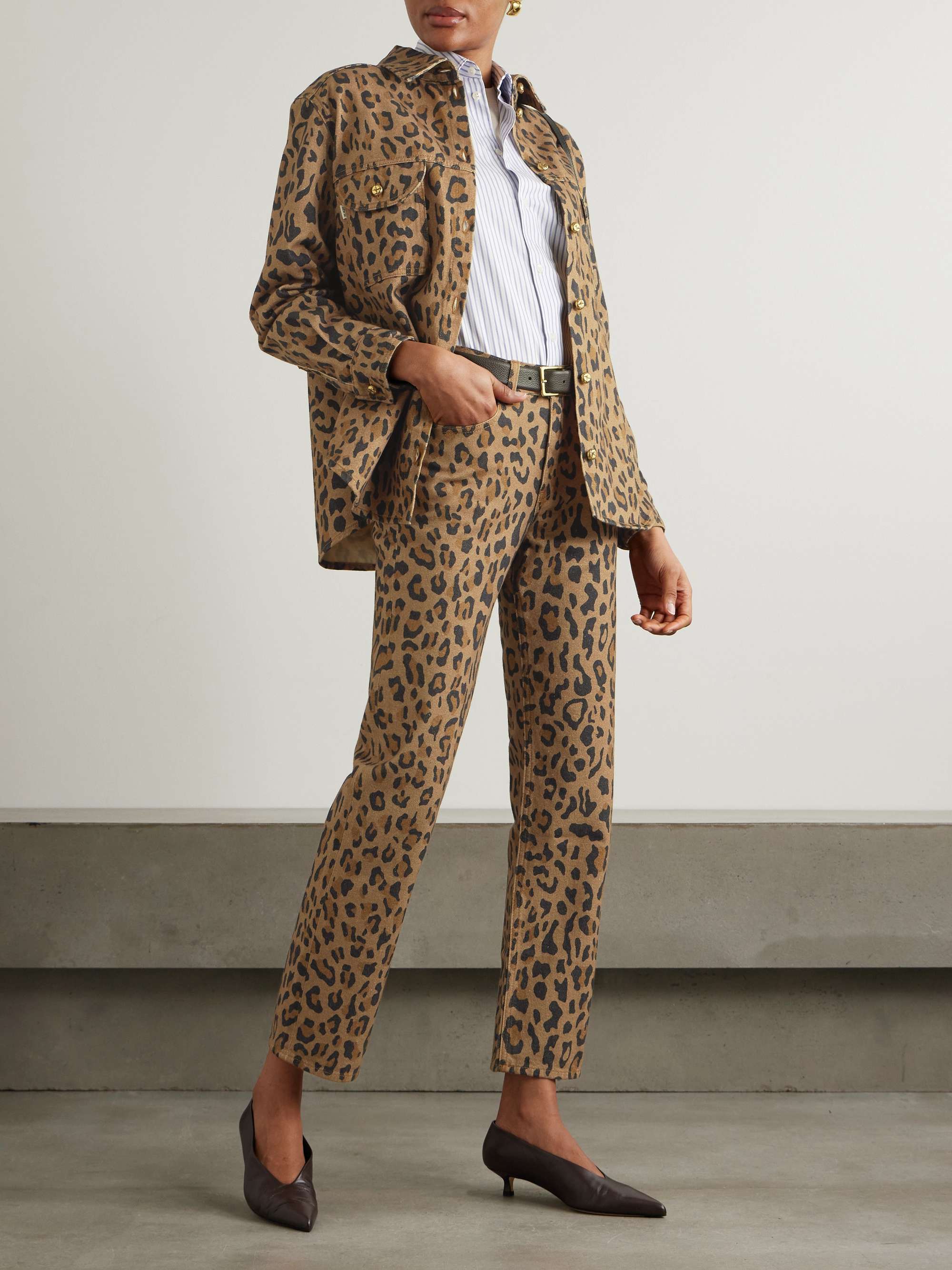 Simba Paso leopard-print mid-rise slim-fit jeans view