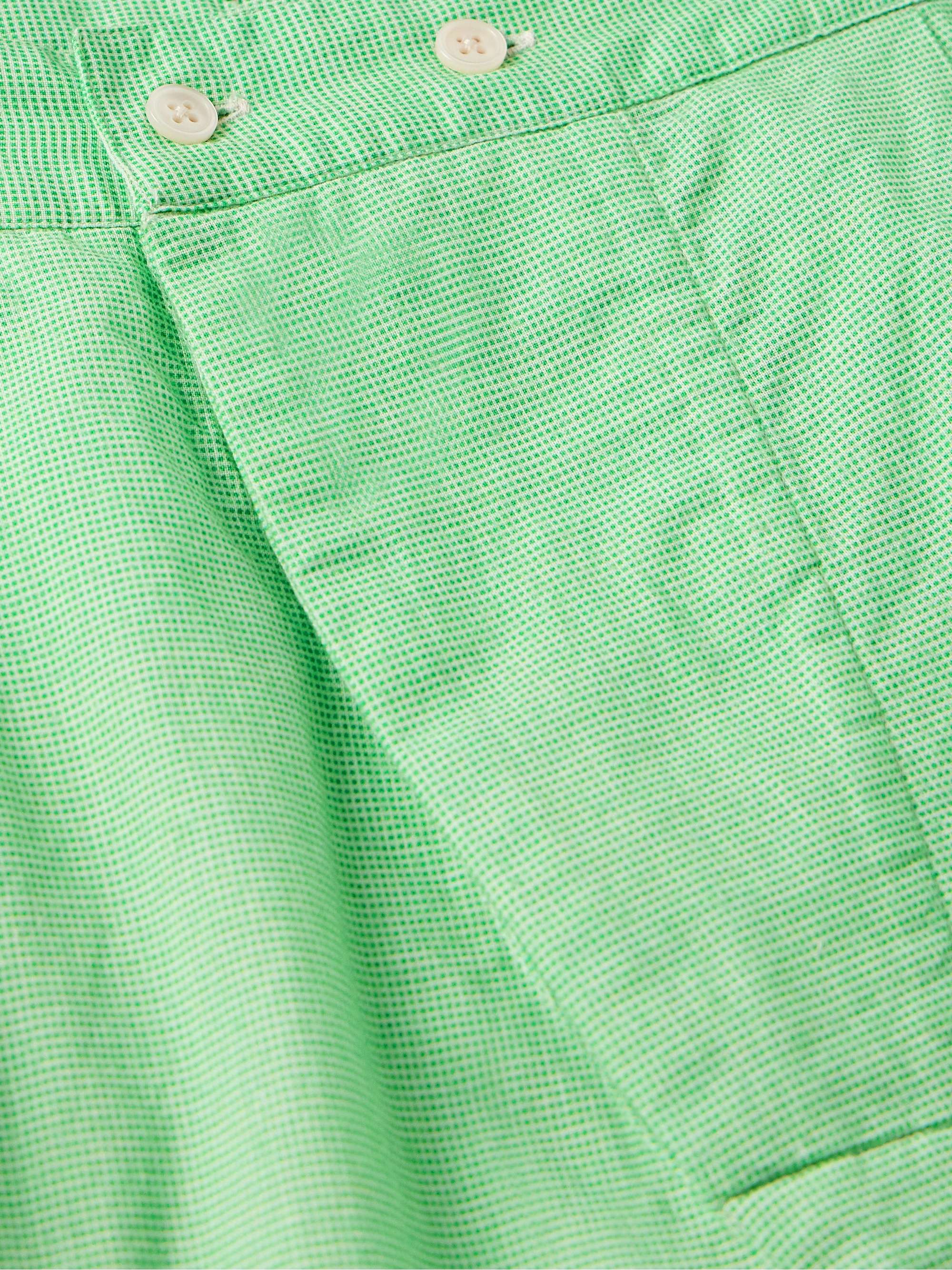 See You at the Barn Straight-Leg Bead-Embellished Checked Cotton Shorts view