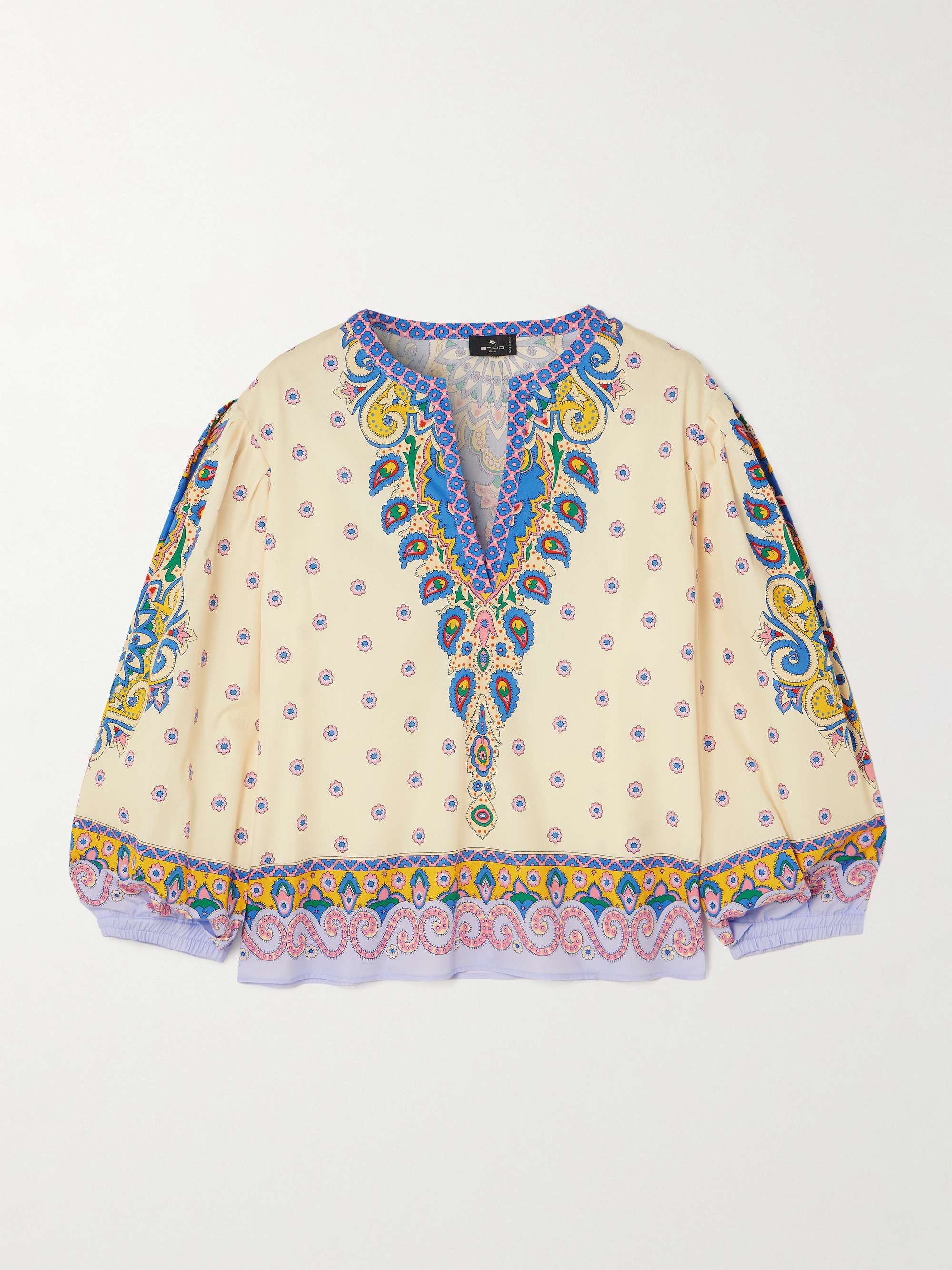 Printed cotton blouse view