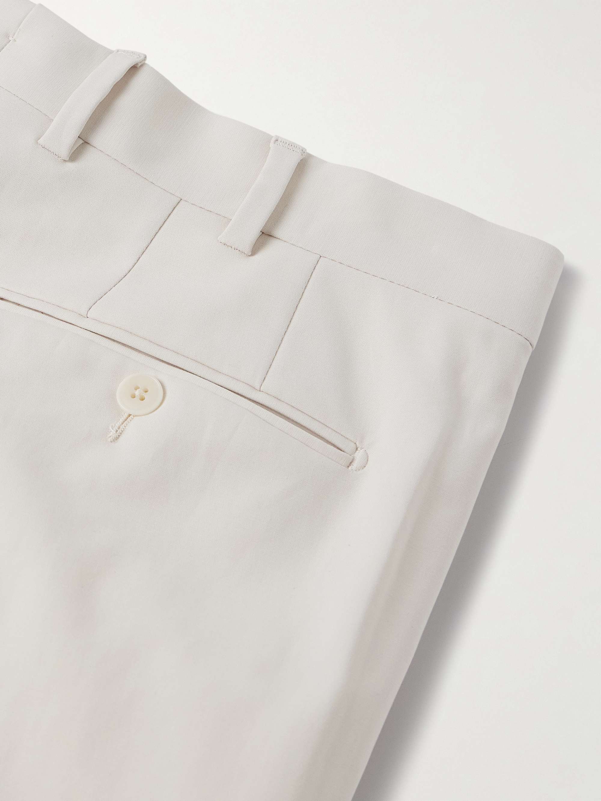 Amo Wide-Leg Pleated Cotton-Blend Trousers view