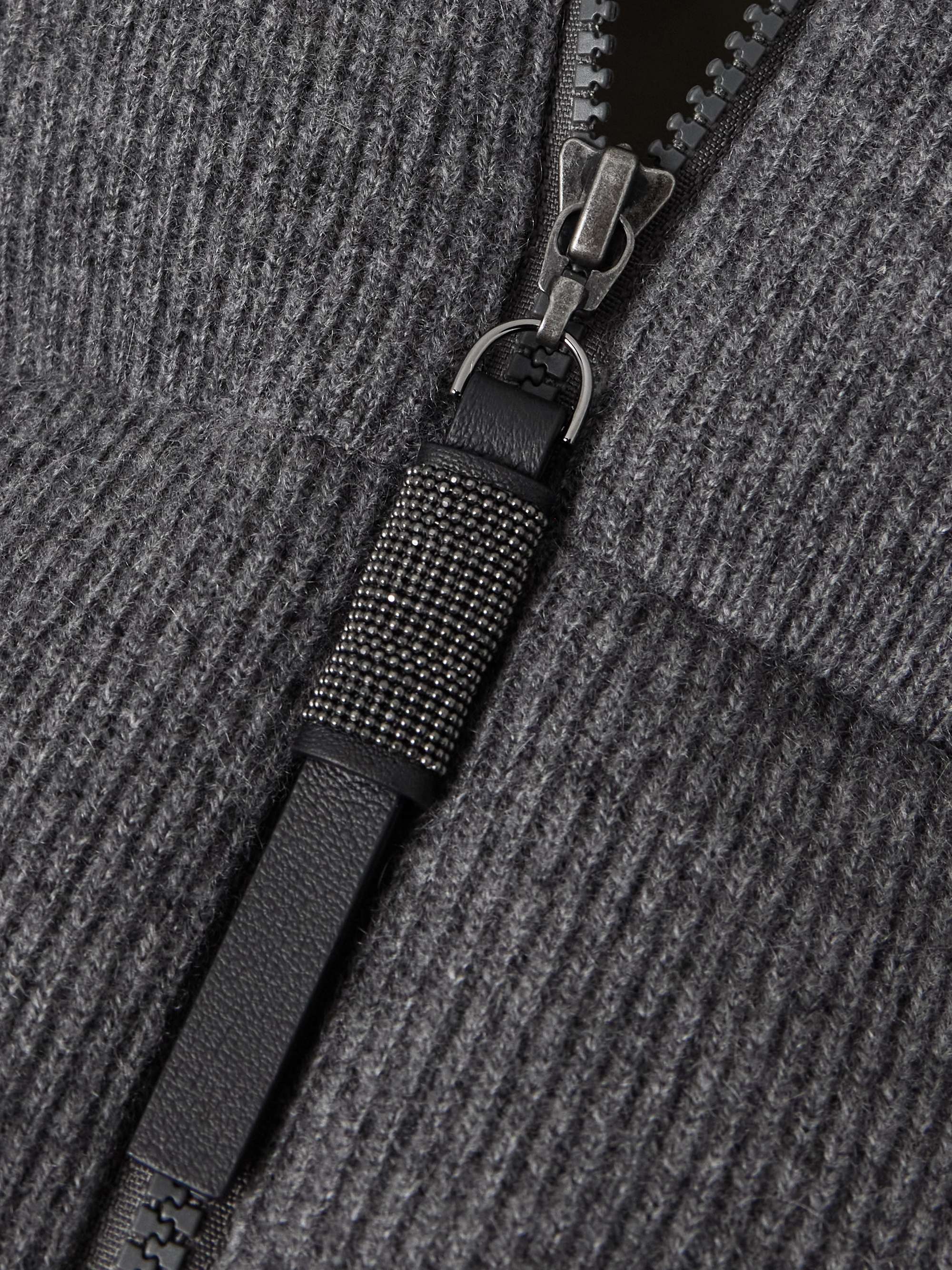 Padded ribbed-cashmere jacket view