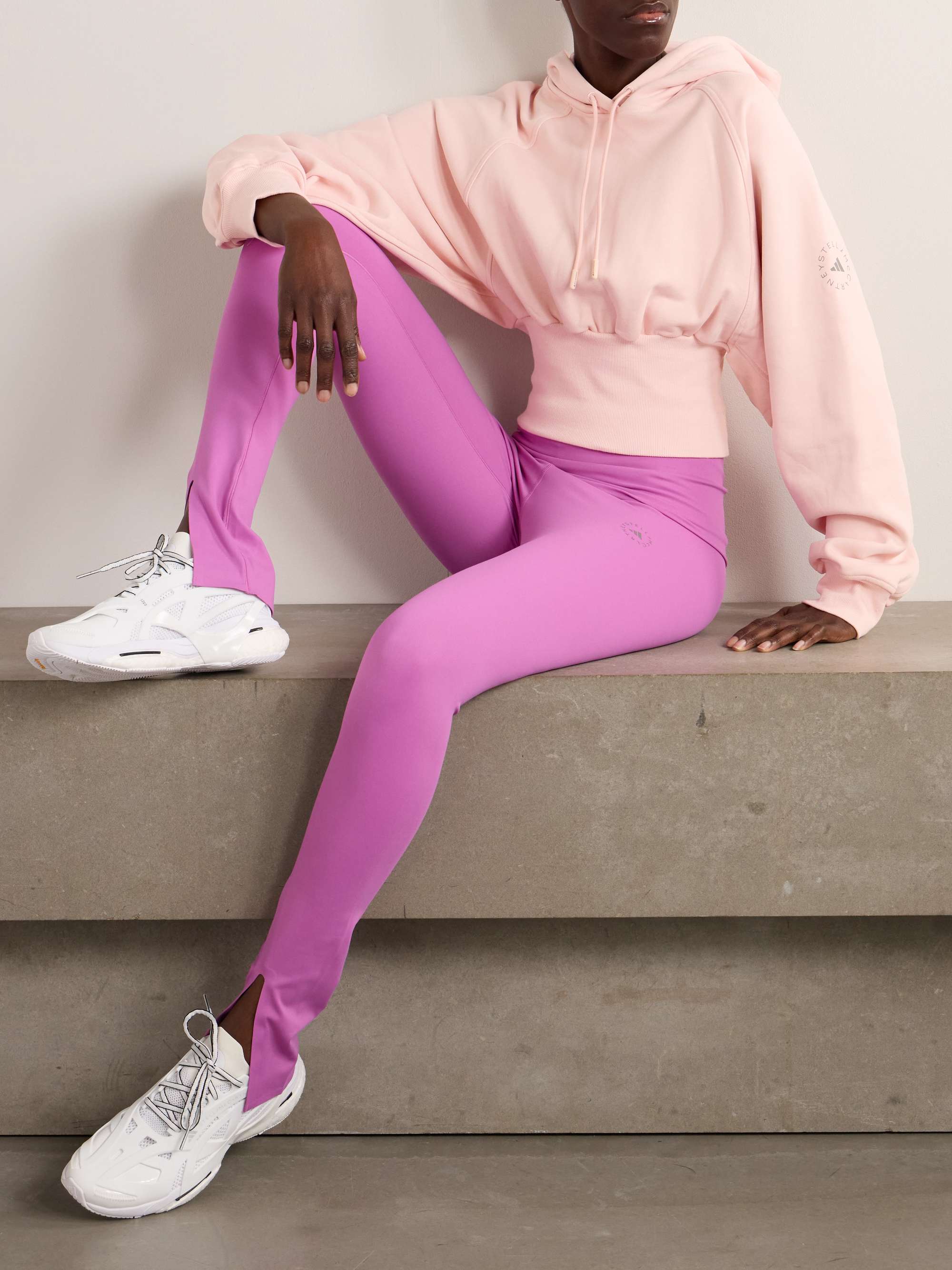 TrueCasuals cropped cotton-jersey hoodie view