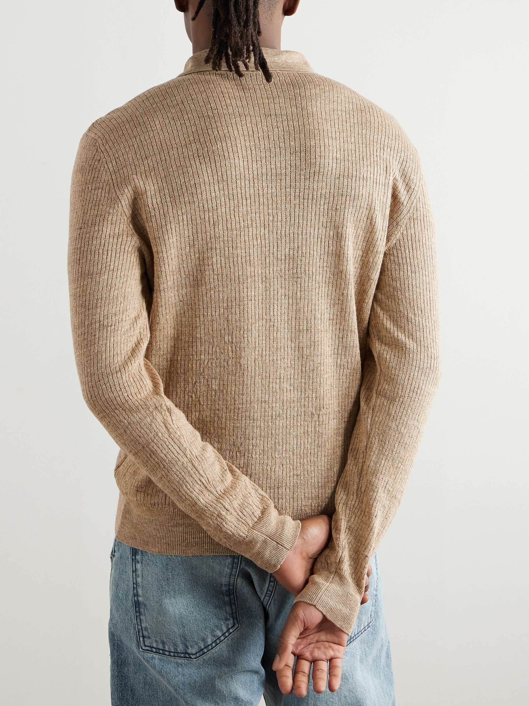 Pevaron Ribbed Linen and Cotton-Blend Polo Shirt view