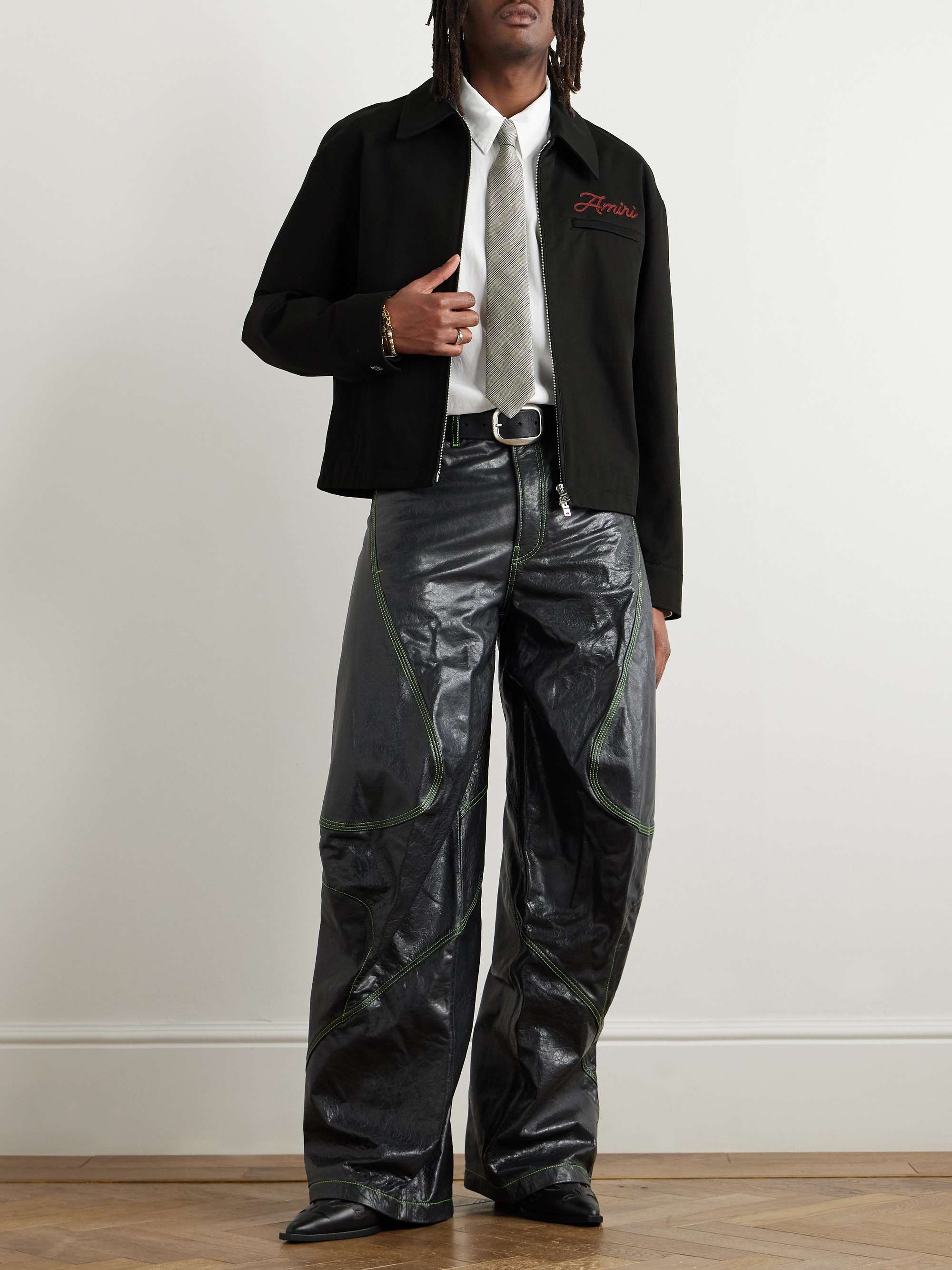 Logo-Embroidered Appliquéd Cotton-Twill Jacket view