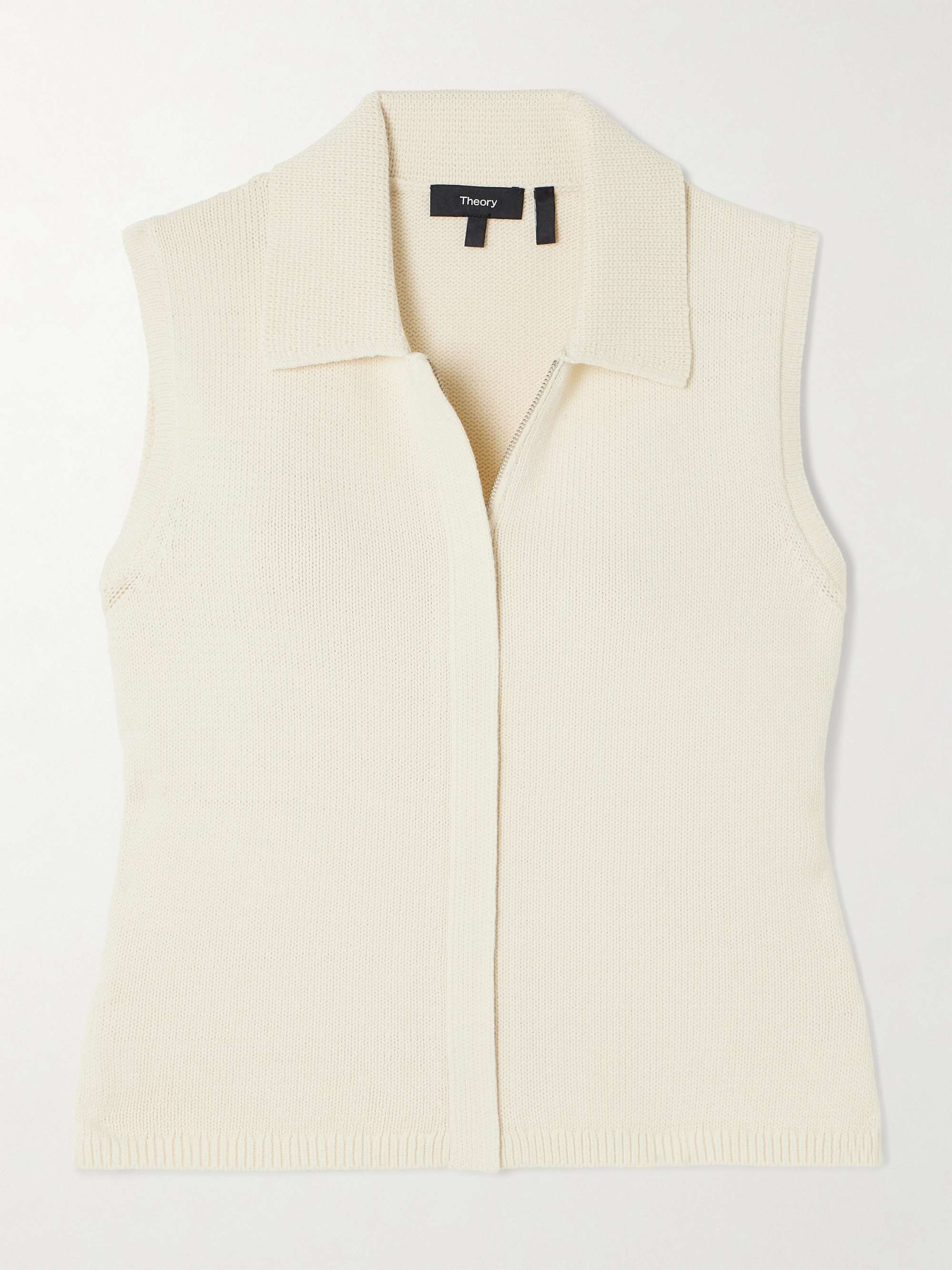 Cropped cotton-blend vest view