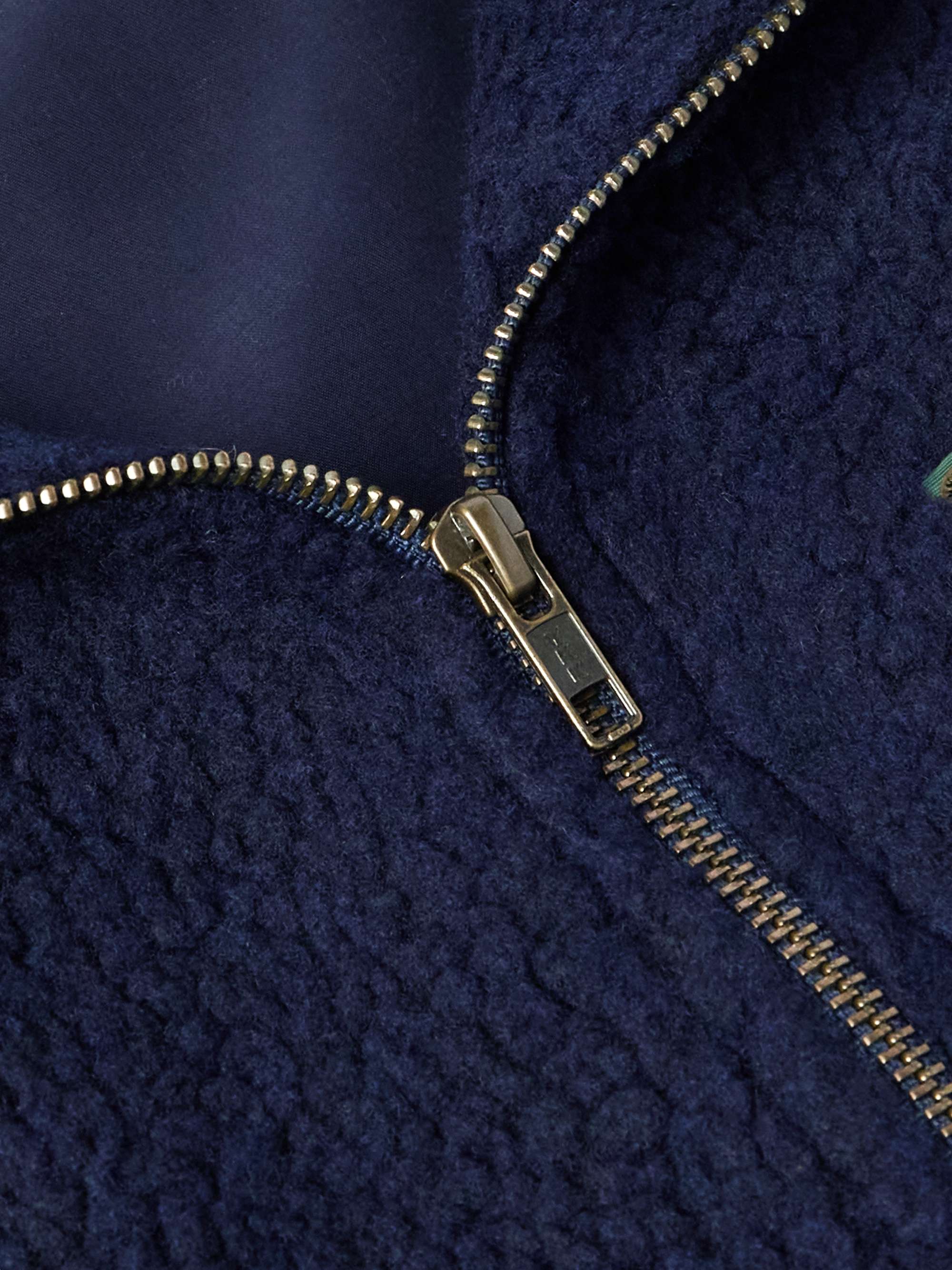 Logo-Appliquéd Twill-Trimmed Cotton-Fleece Jacket view