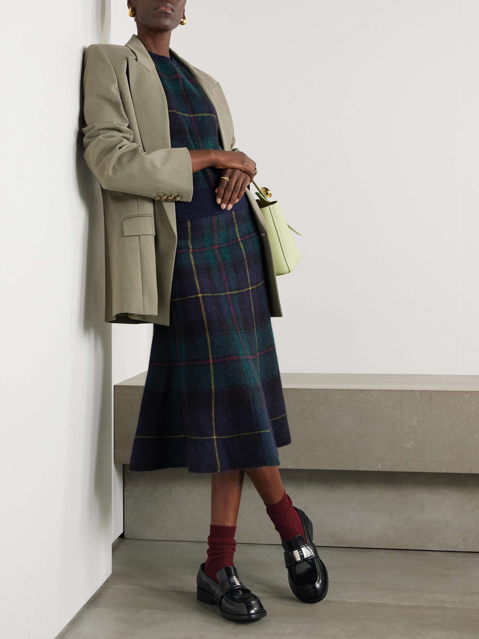 Checked knit sweater view