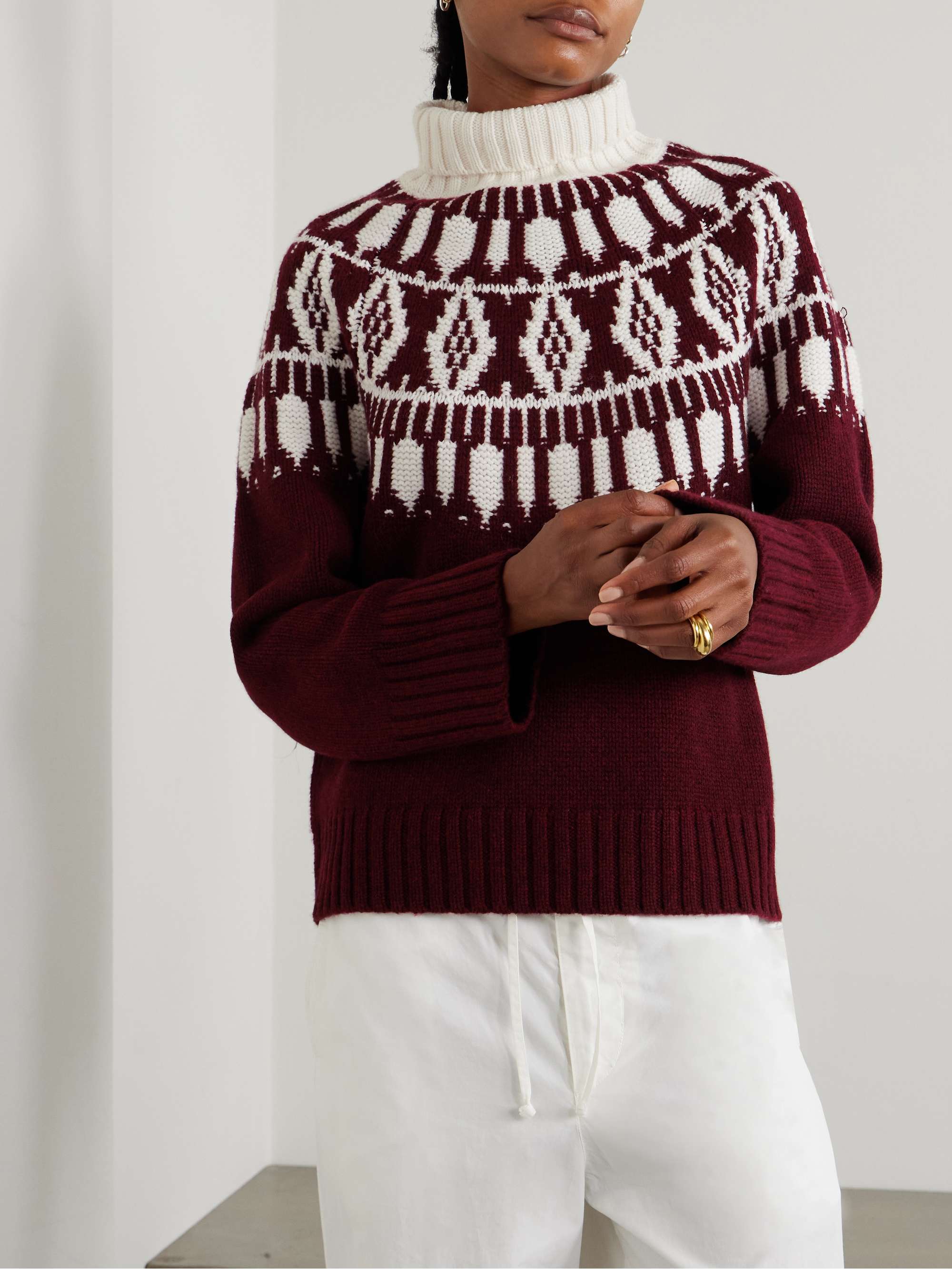 Whistler Fair Isle intarsia-knit cashmere turtleneck sweater view