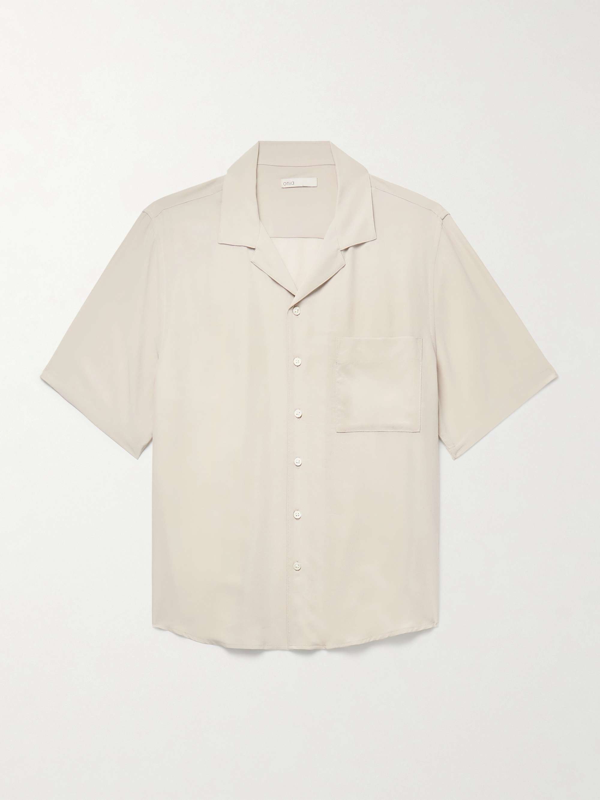 Vacation Camp-Collar Silk-Crepe Shirt view
