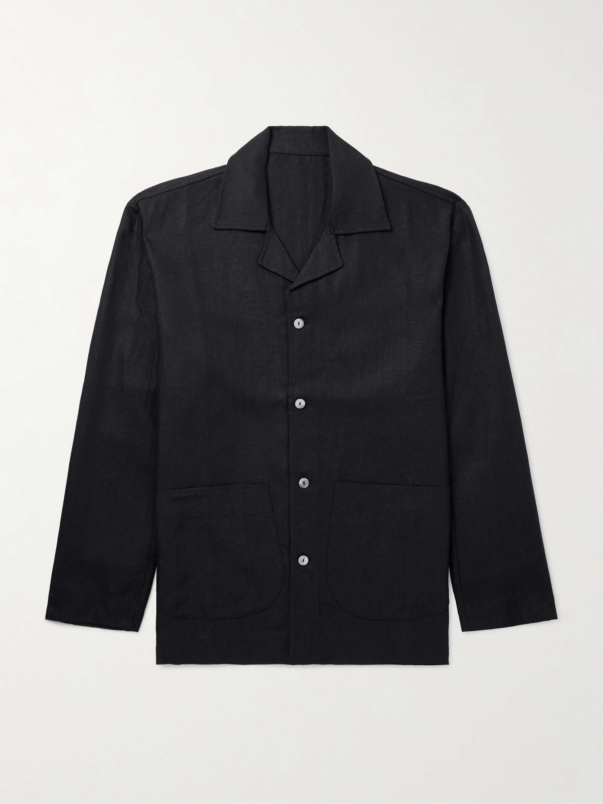 Camp-Collar Linen-Canvas Overshirt view
