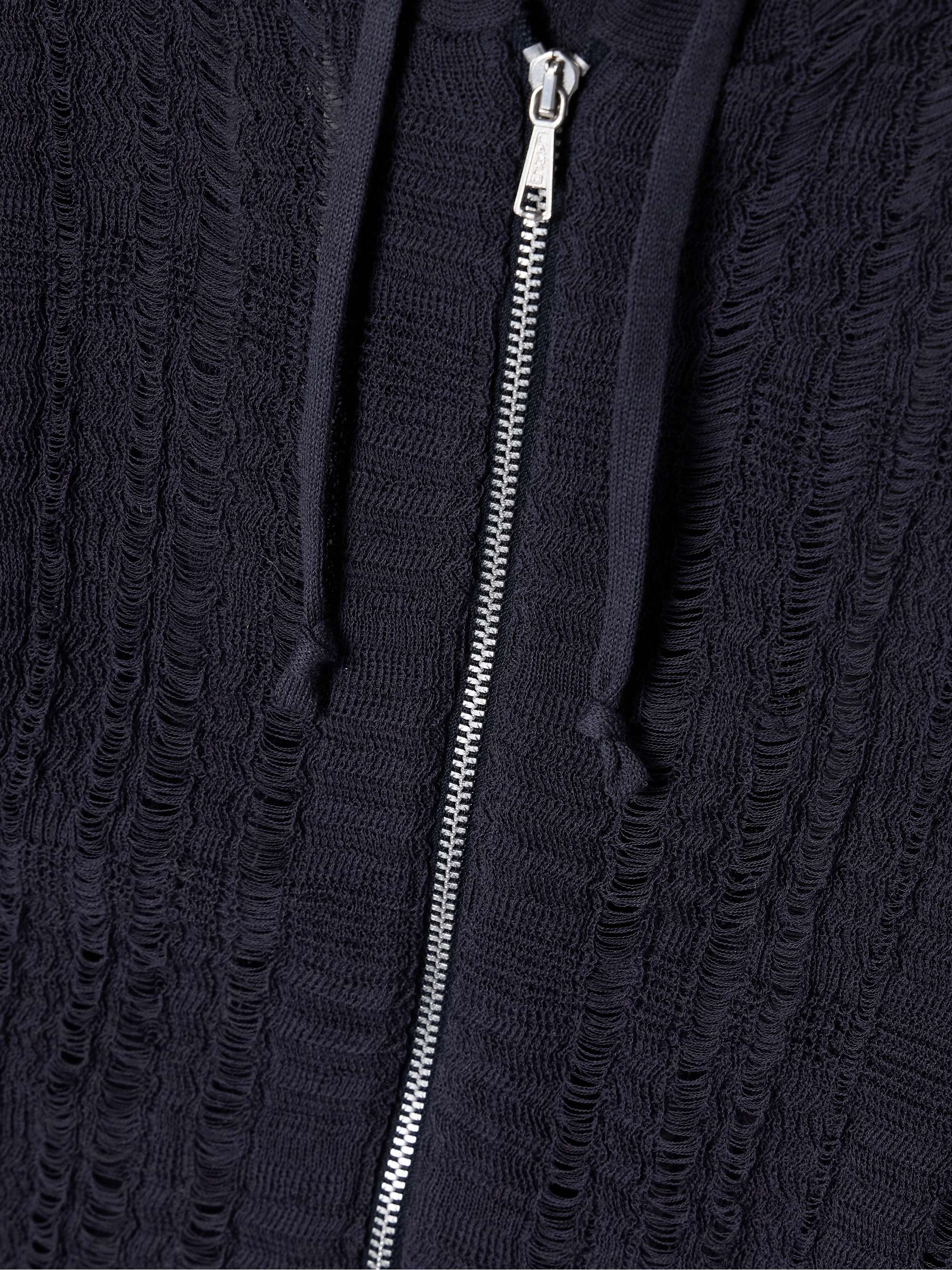 Compact distressed cotton-blend hoodie view