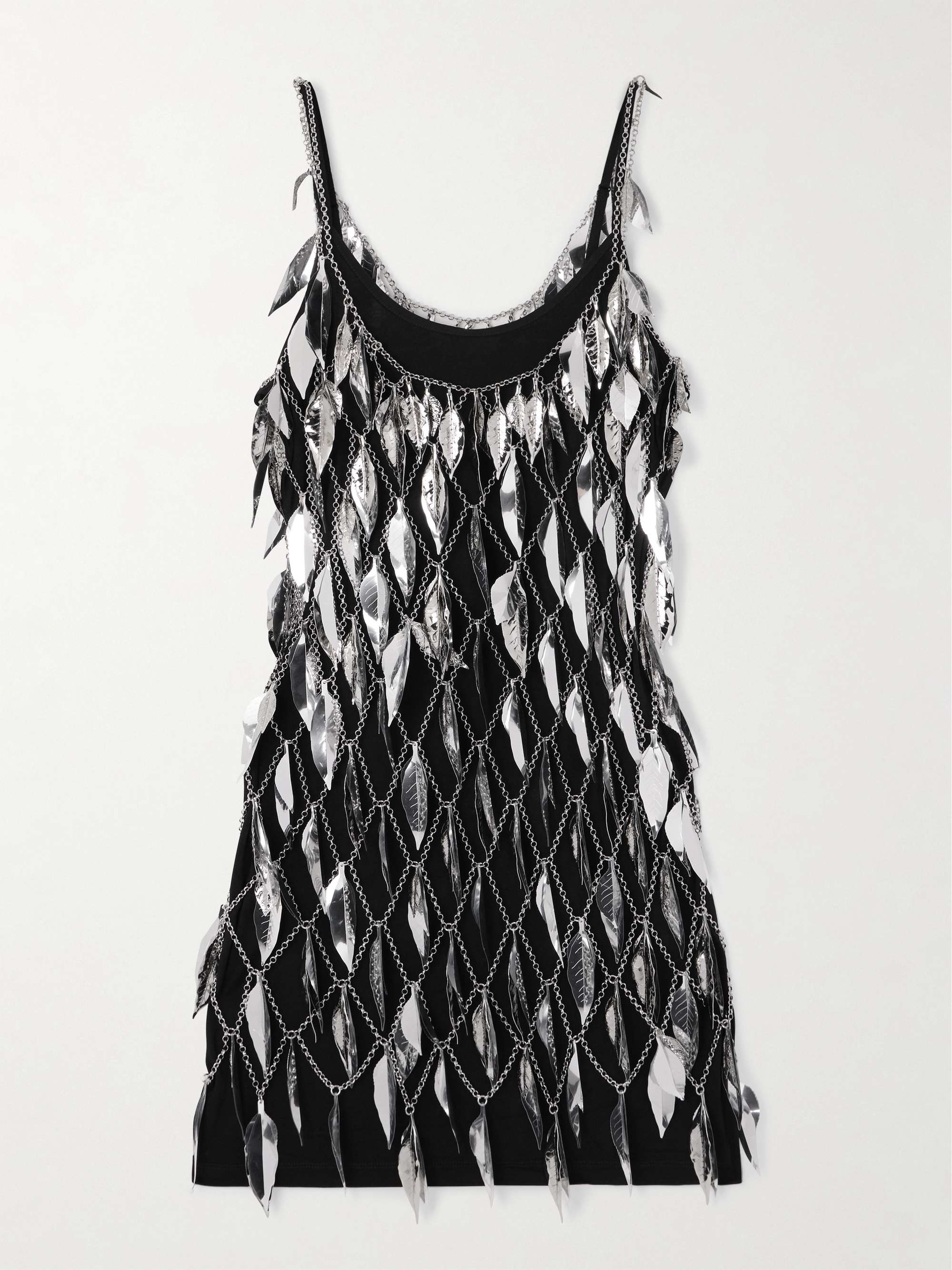 Chainmail and jersey mini dress view