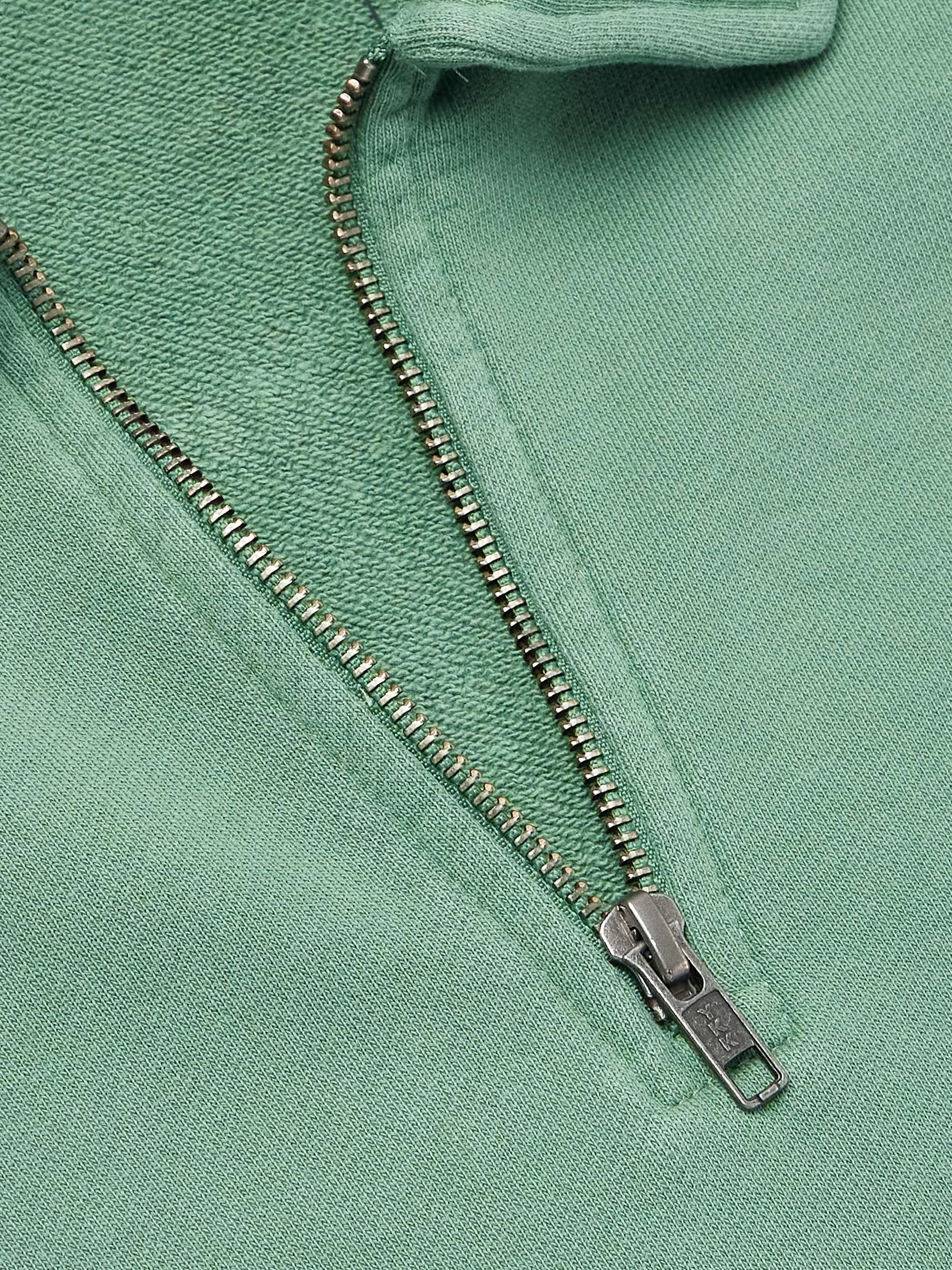 Slim-Fit Logo-Embroidered Cotton-Jersey Half-Zip Sweatshirt view