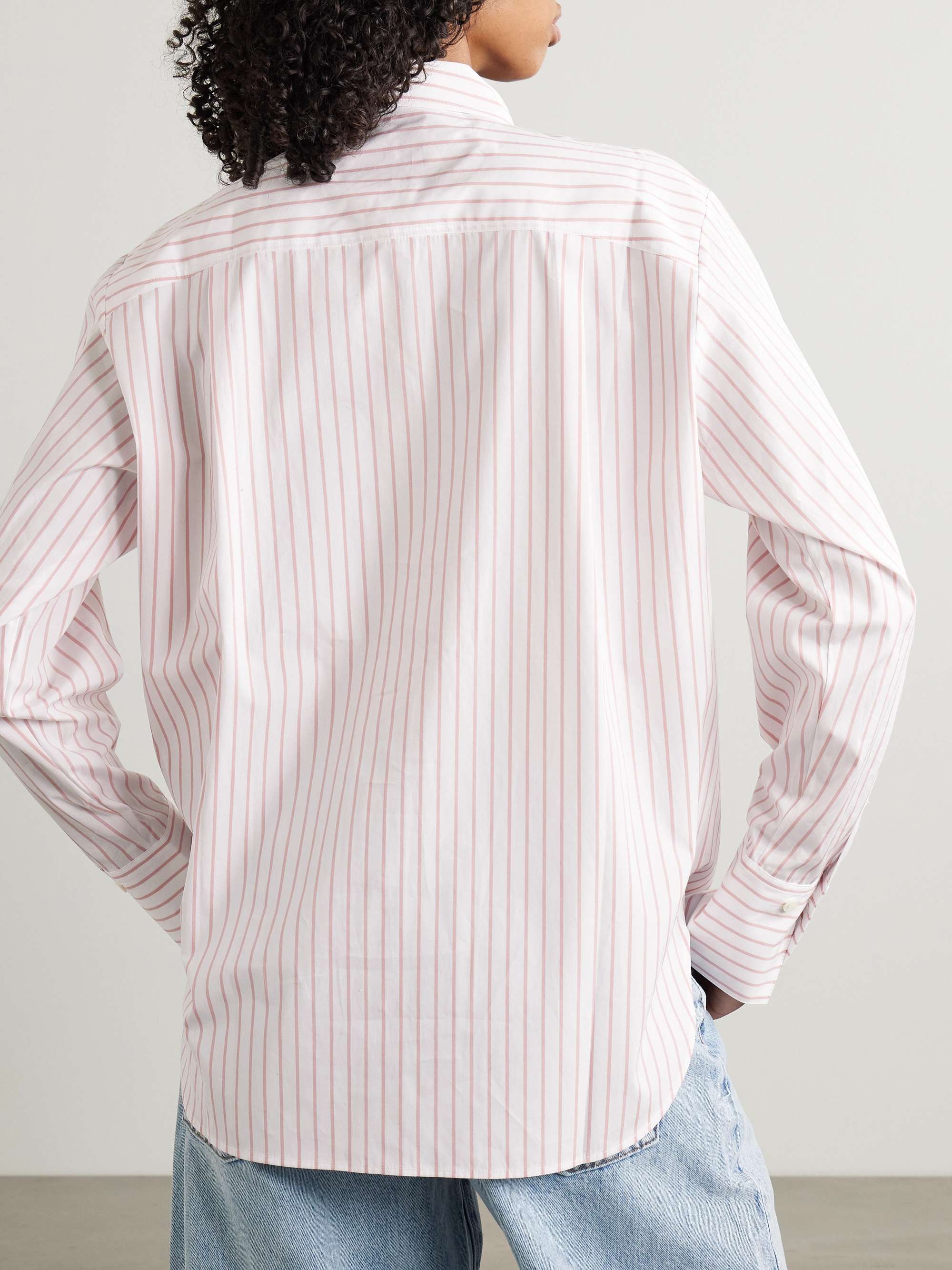 The Oversized striped cotton-poplin shirt view