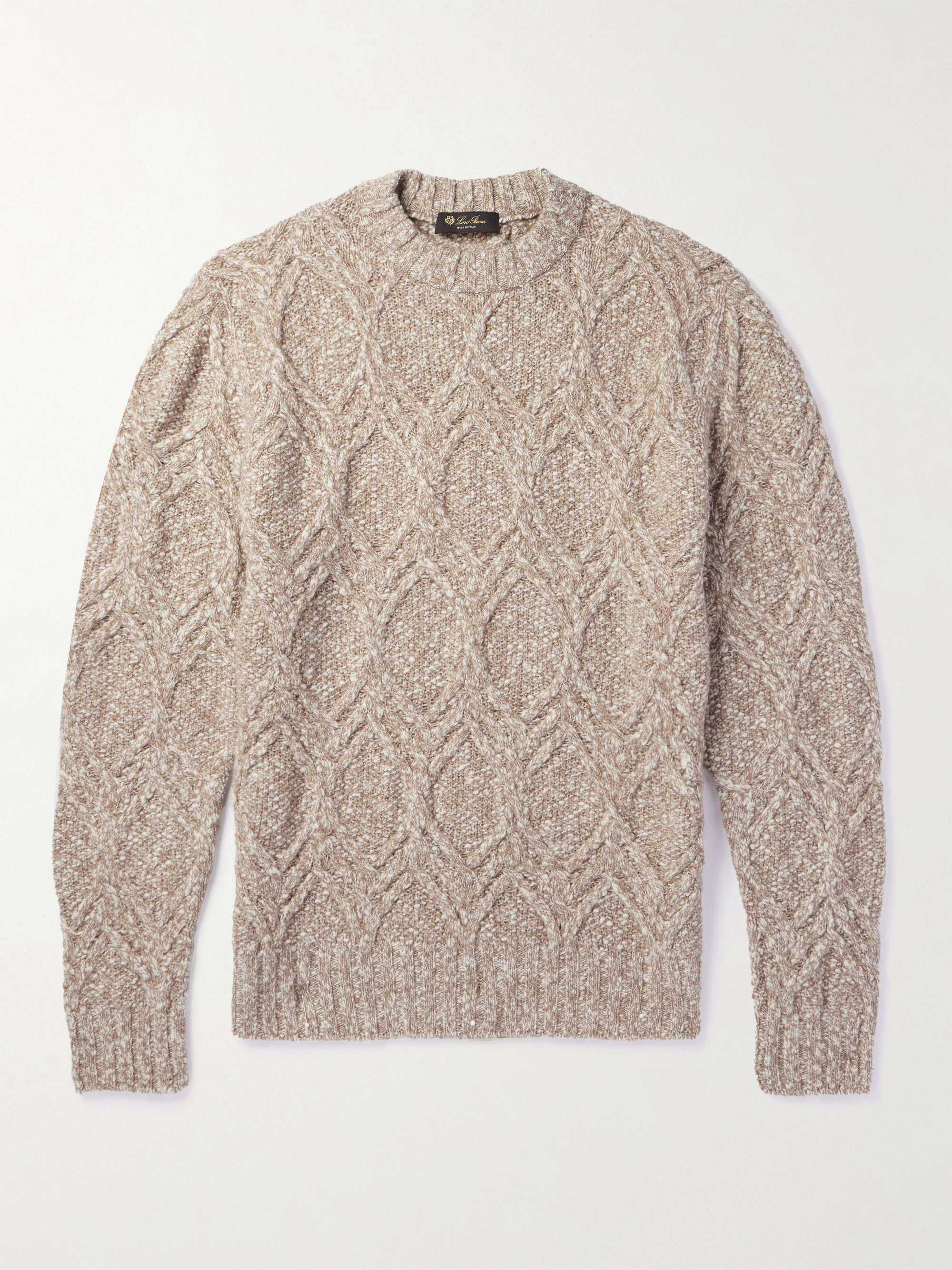 Mélange Cable-Knit Wool and Cashmere-Blend Sweater view