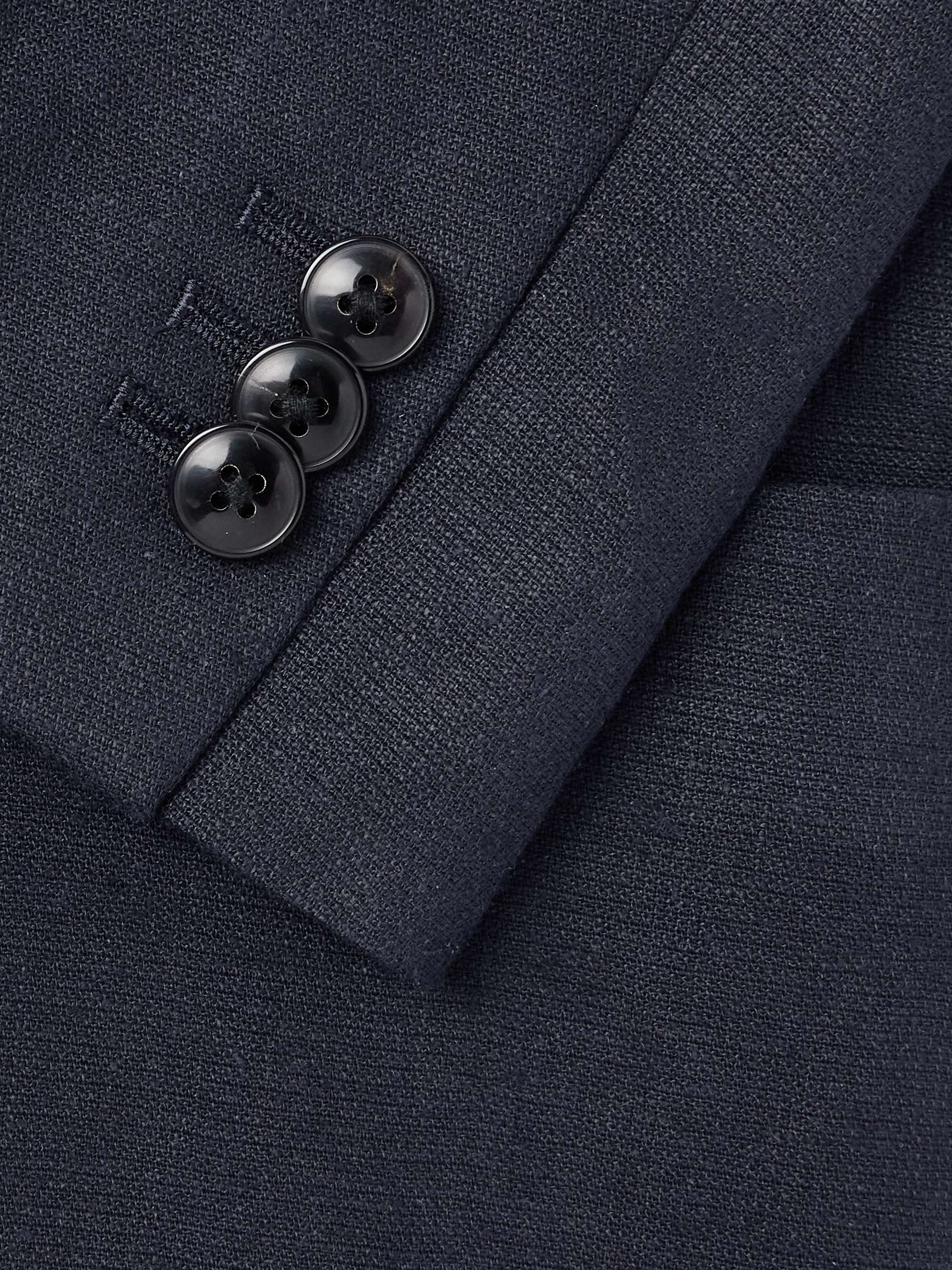 Double-Breasted Linen and Silk-Blend Blazer view