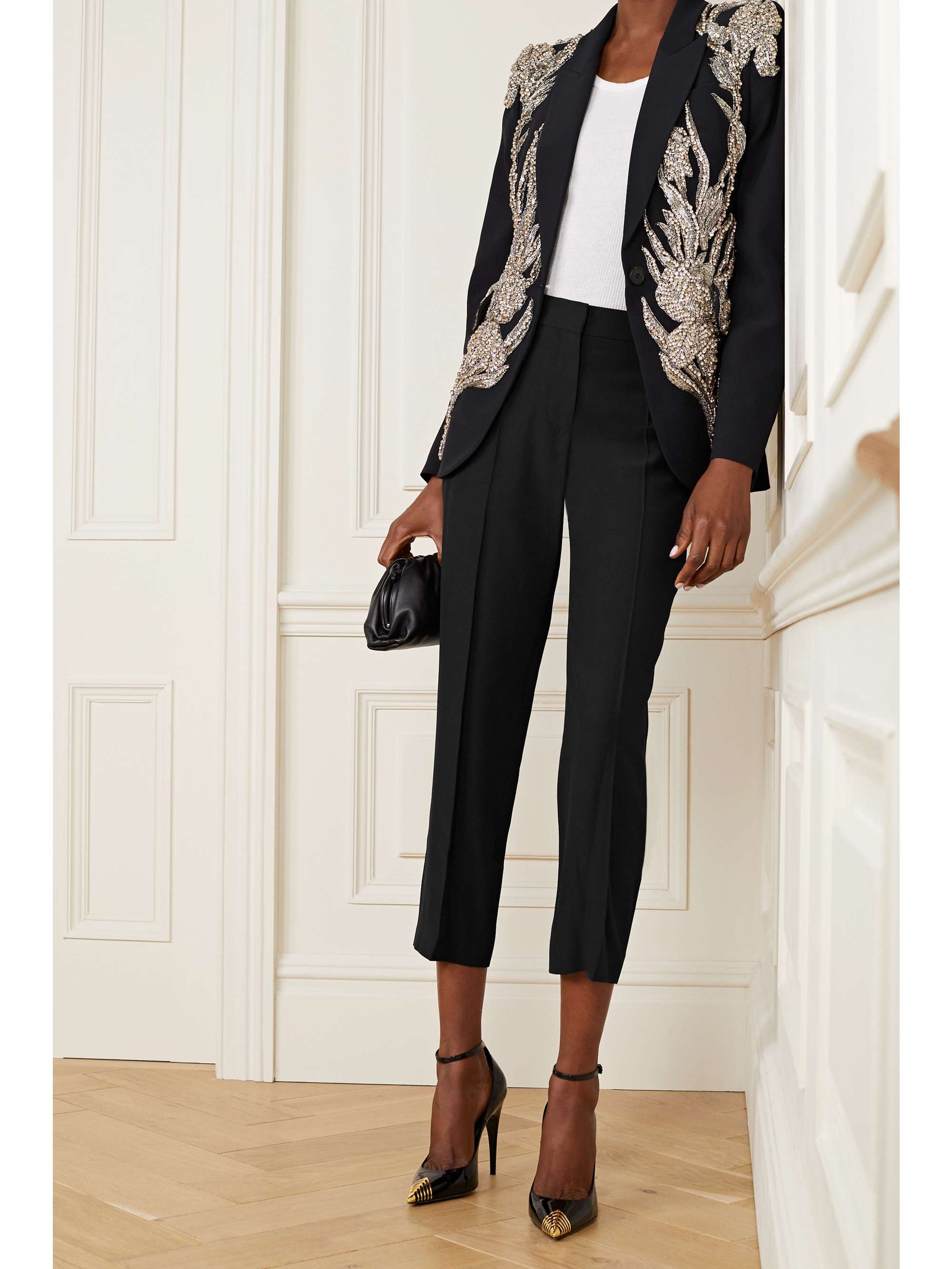 Cropped woven straight-leg pants view