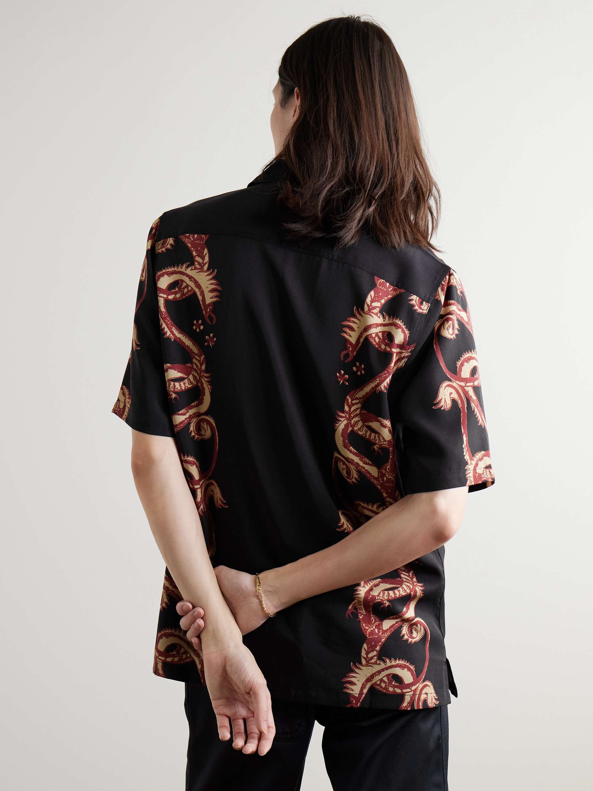 Taniwha Camp-Collar Printed Lyocell-Twill Shirt view