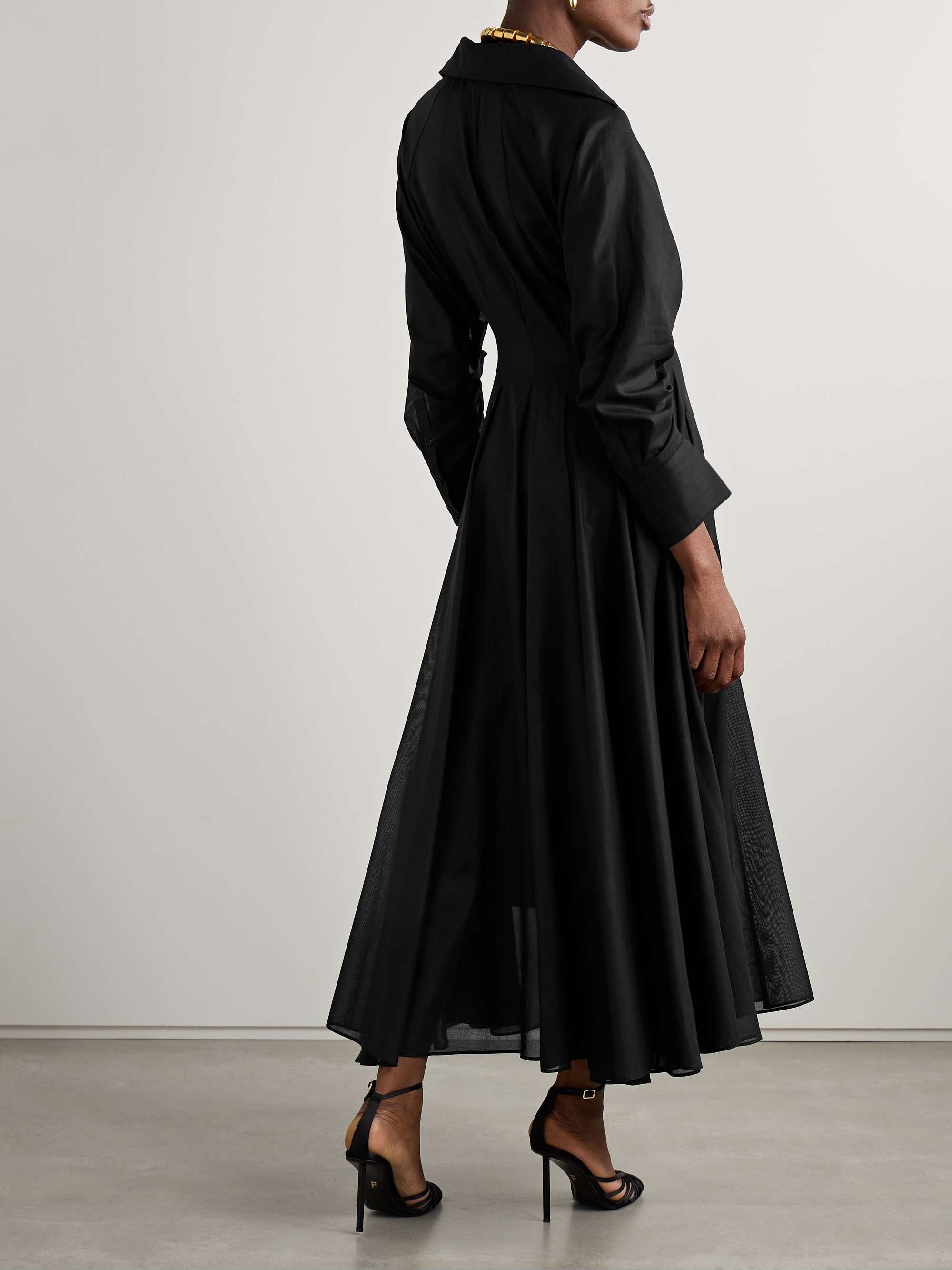 The Virginia gathered cotton-voile midi shirt dress view