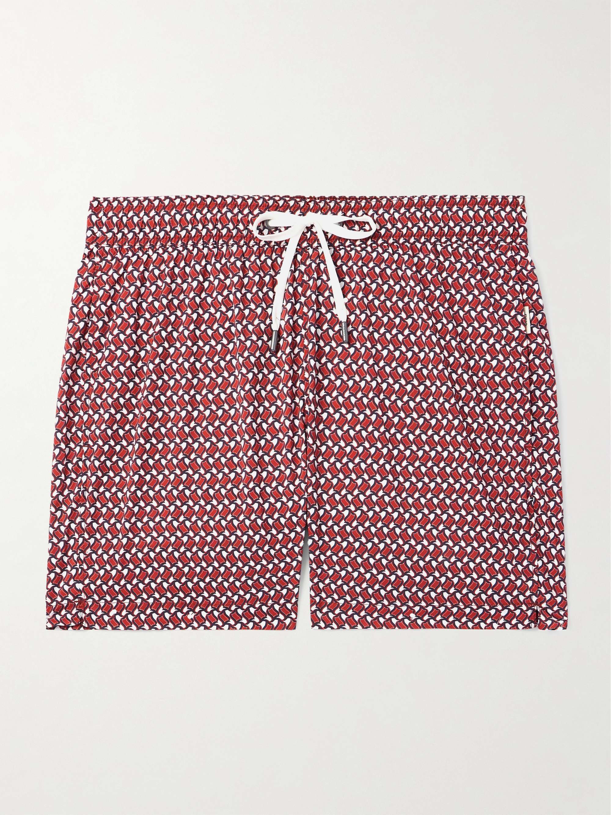 Slim-Fit Mid-Length Printed Swim Shorts view