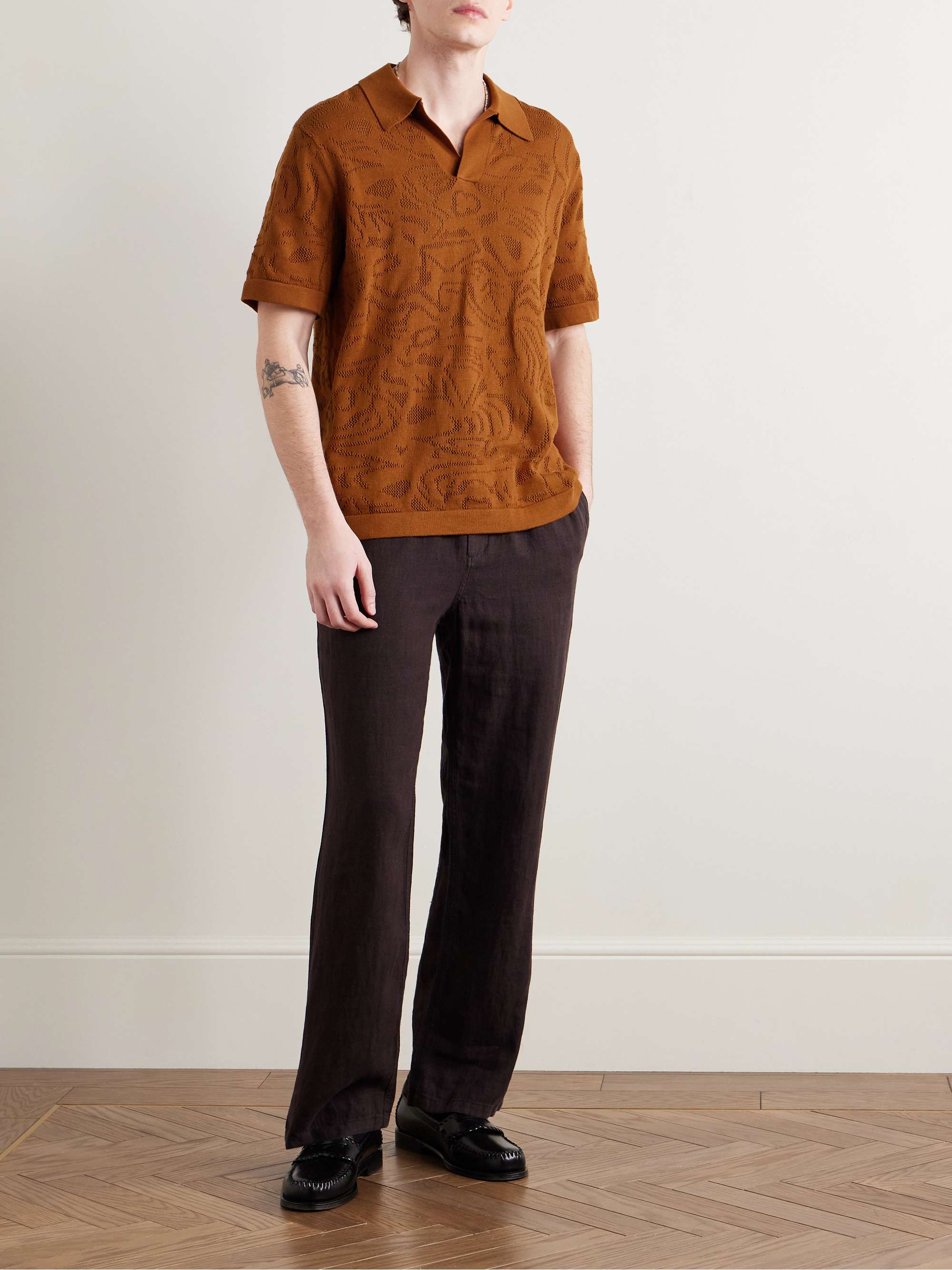 Ryan 6692 Jacquard-Knit Organic Cotton Polo Shirt view
