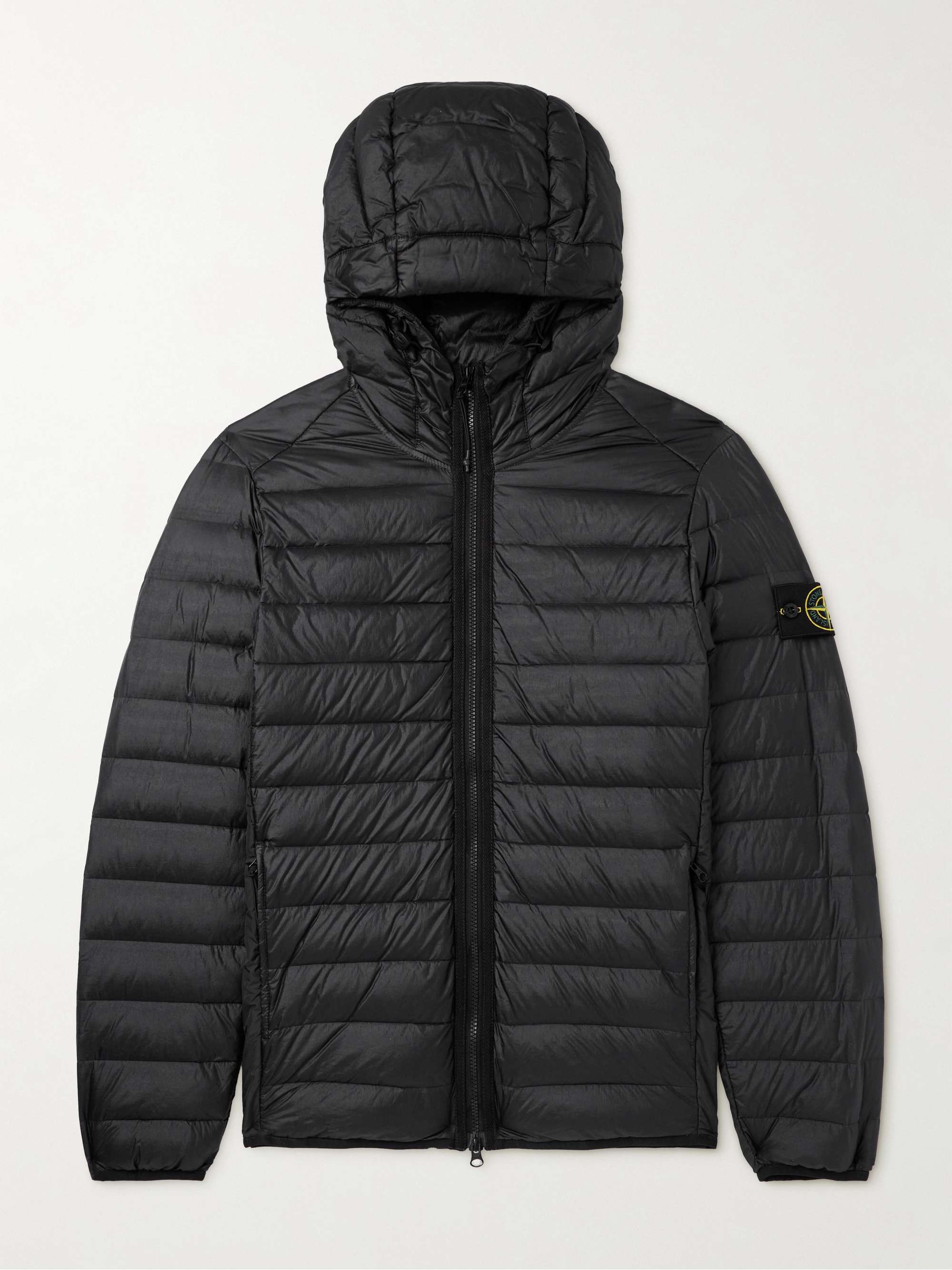 Logo-Appliquéd Quilted Shell Hooded Down Jacket view