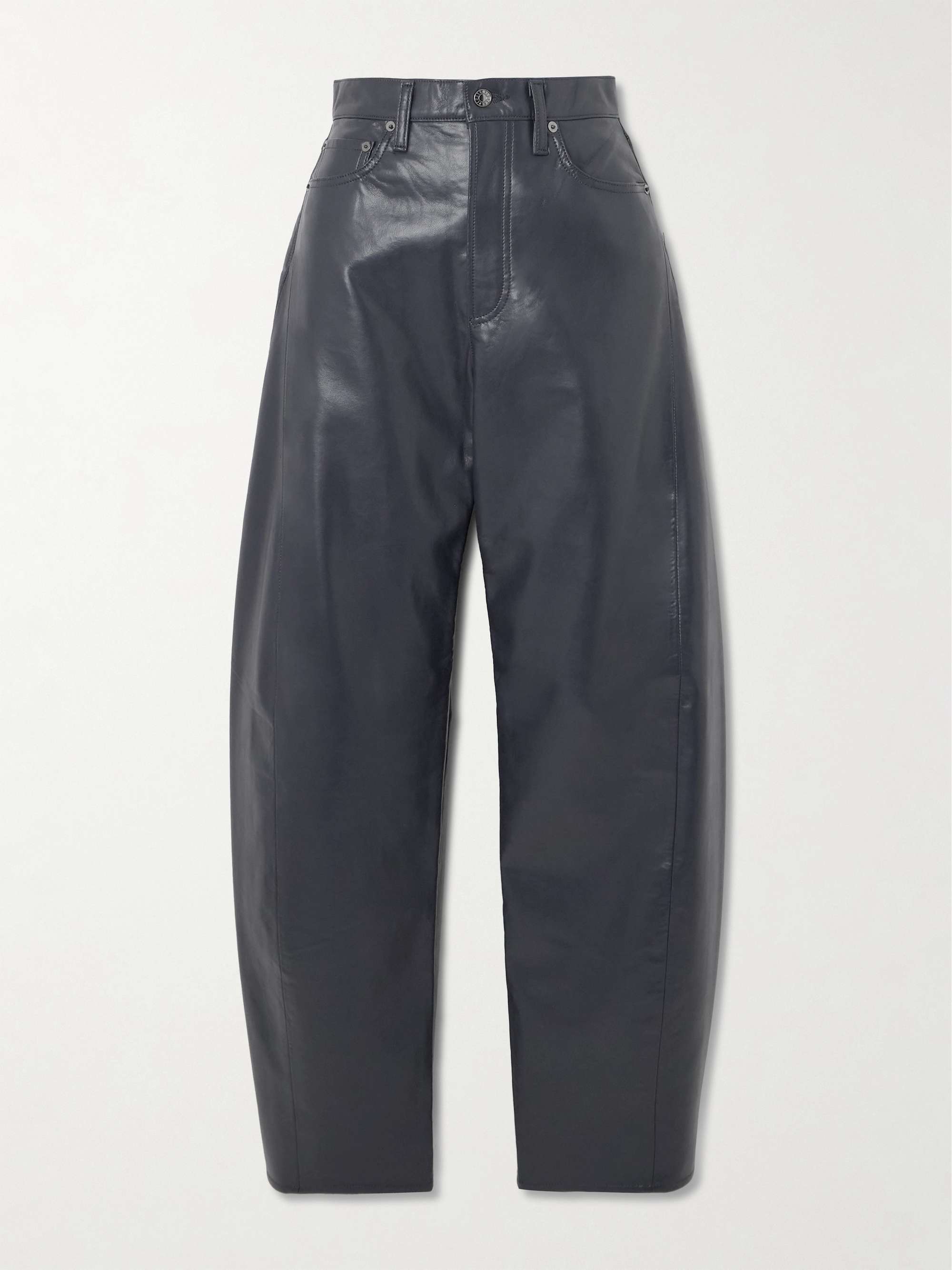 Luna Pieced recycled leather-blend barrel-leg pants view
