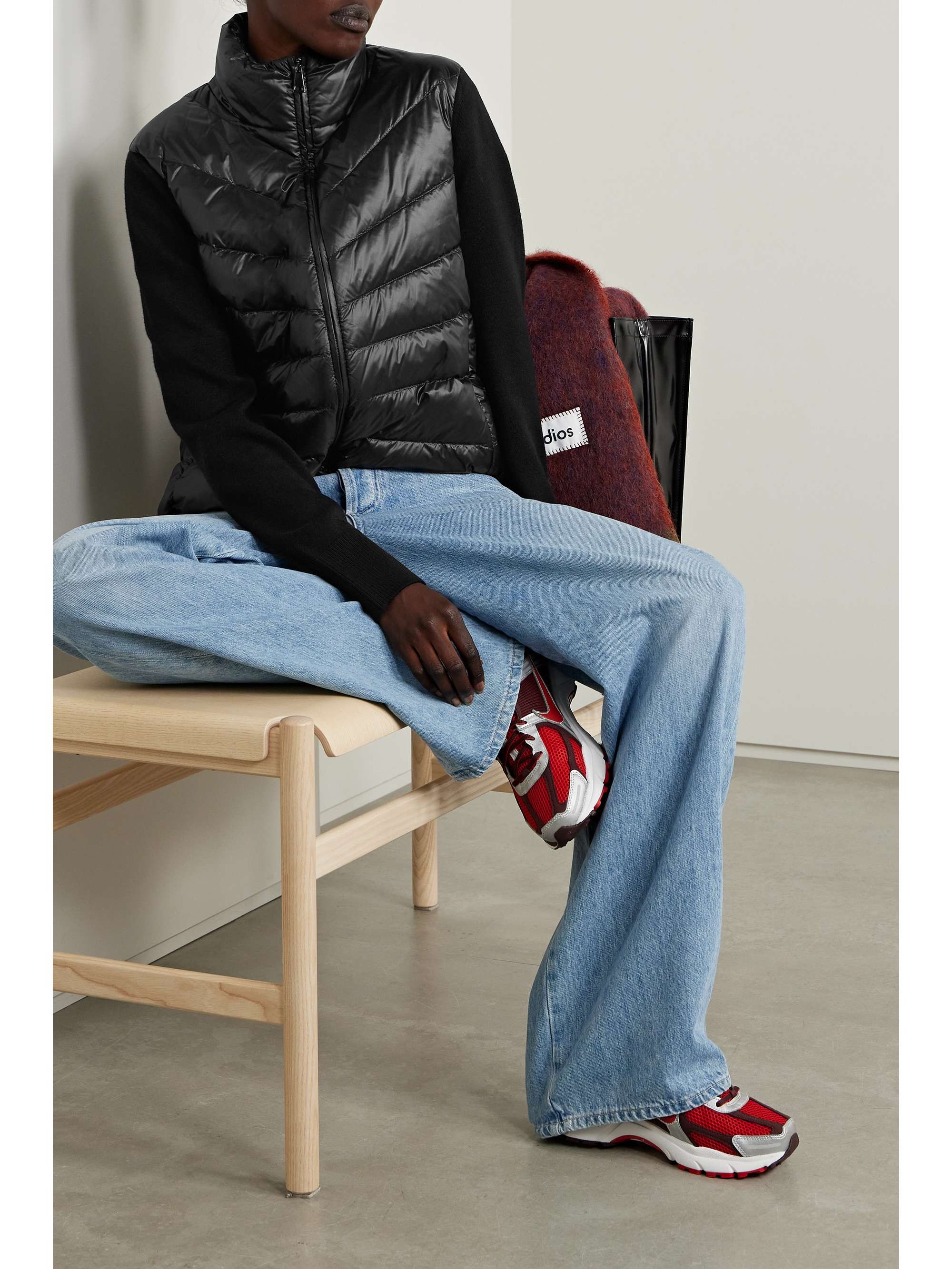 Ribbed wool and quilted shell down jacket view