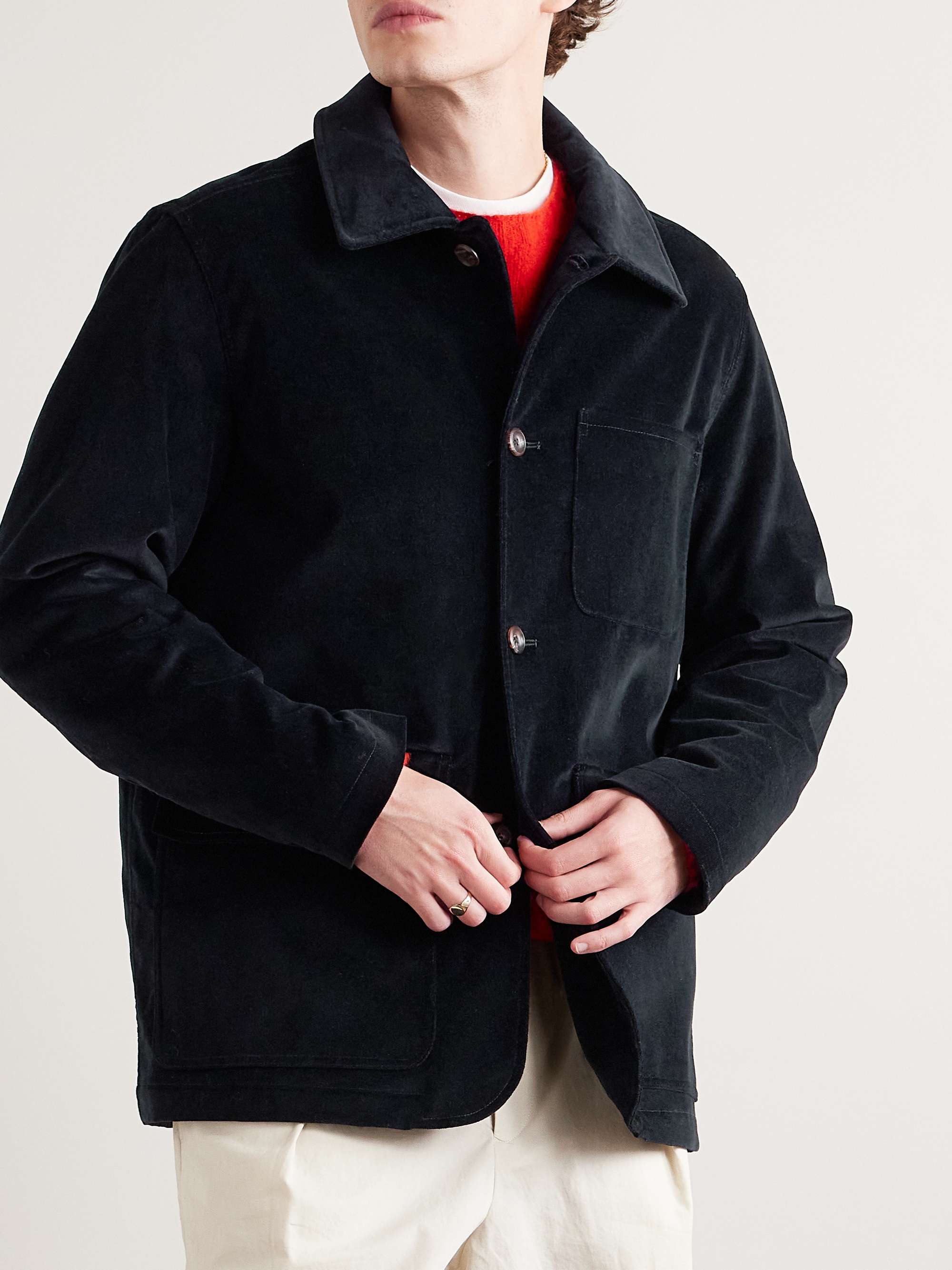 Cotton-Blend Velvet Chore Jacket view