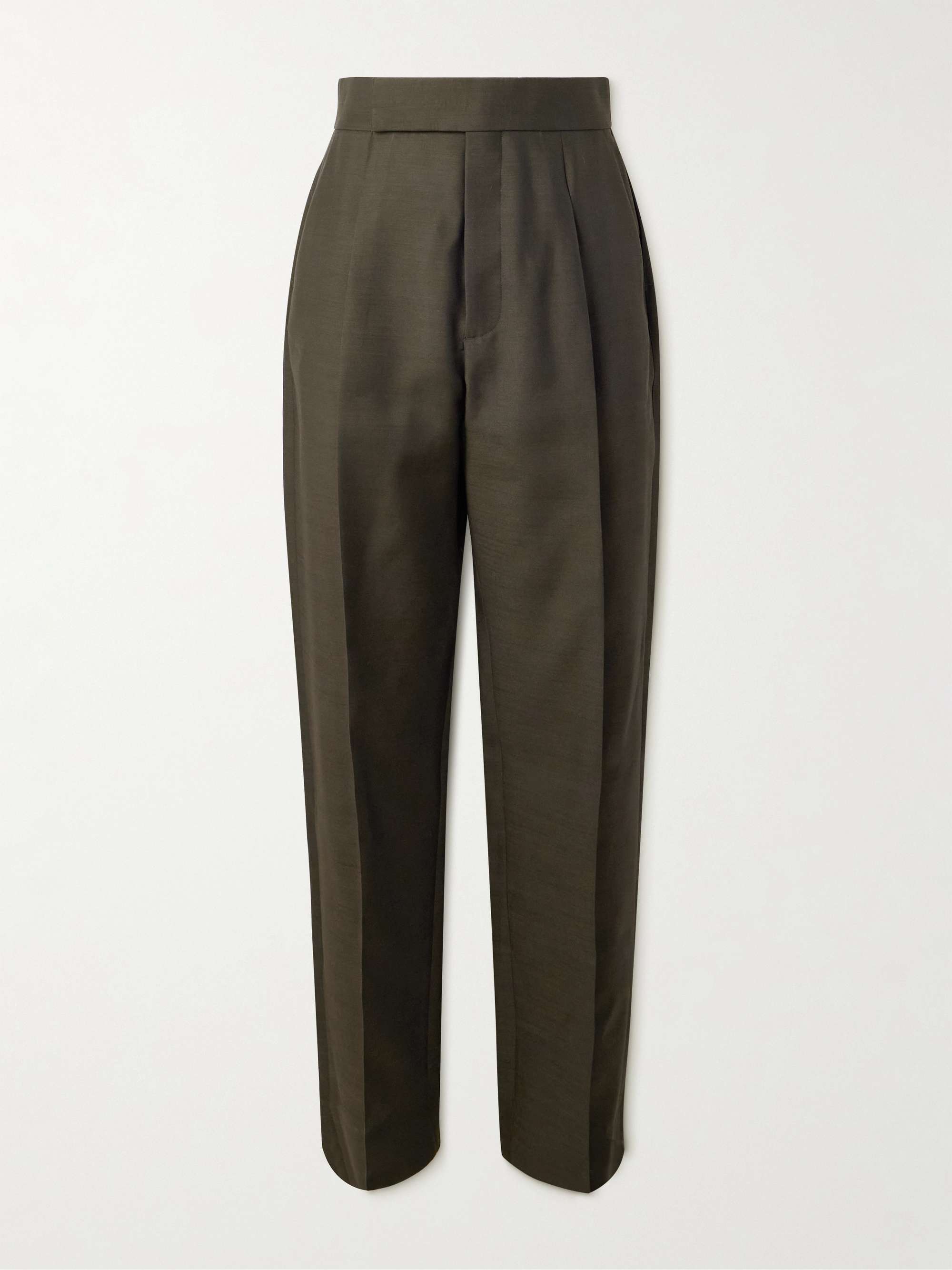 8th Straight-Leg Pleated Virgin Wool and Silk-Blend Suit Trousers view