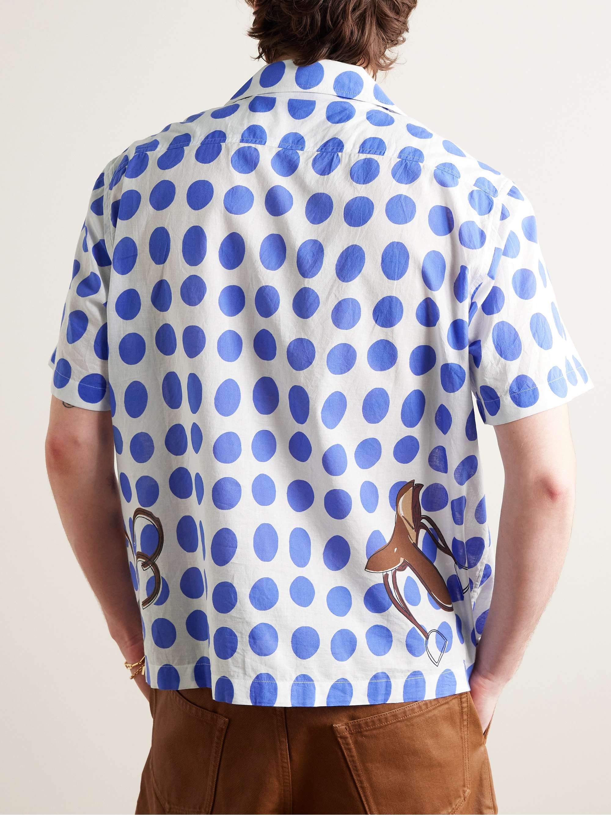 Jockey Dot Camp-Collar Printed Cotton-Voile Shirt view