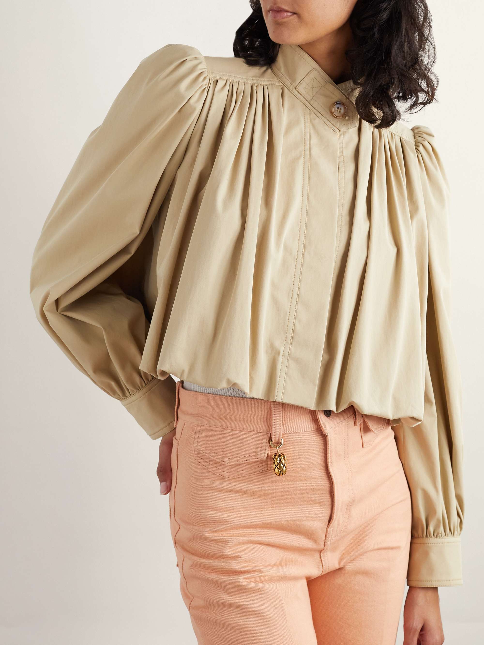 Gathered cotton-twill jacket view