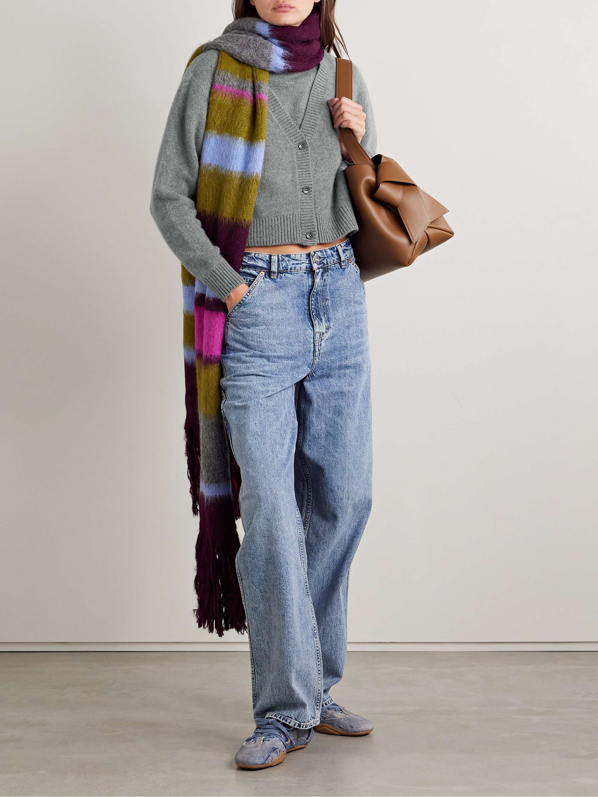 Cashmere cropped cardigan view