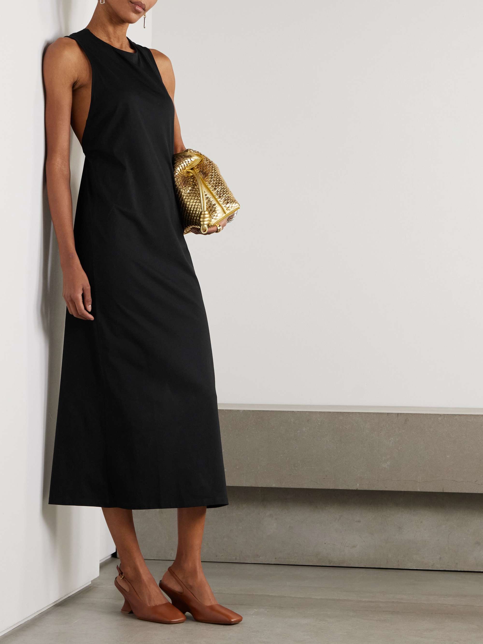 Rayna knotted Pima cotton-jersey midi dress view